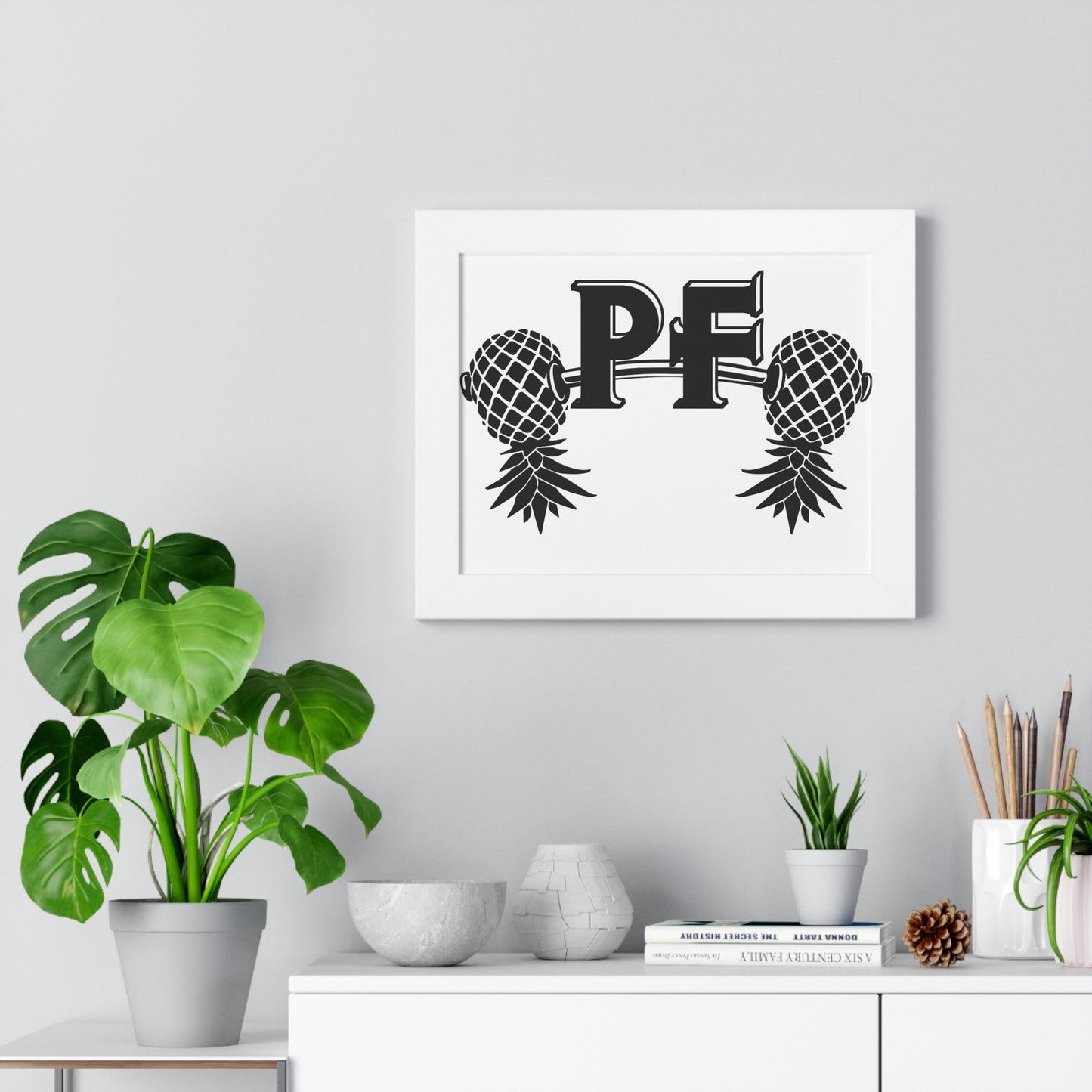 Pineapple Fitness Home Gym Framed Horizontal Poster