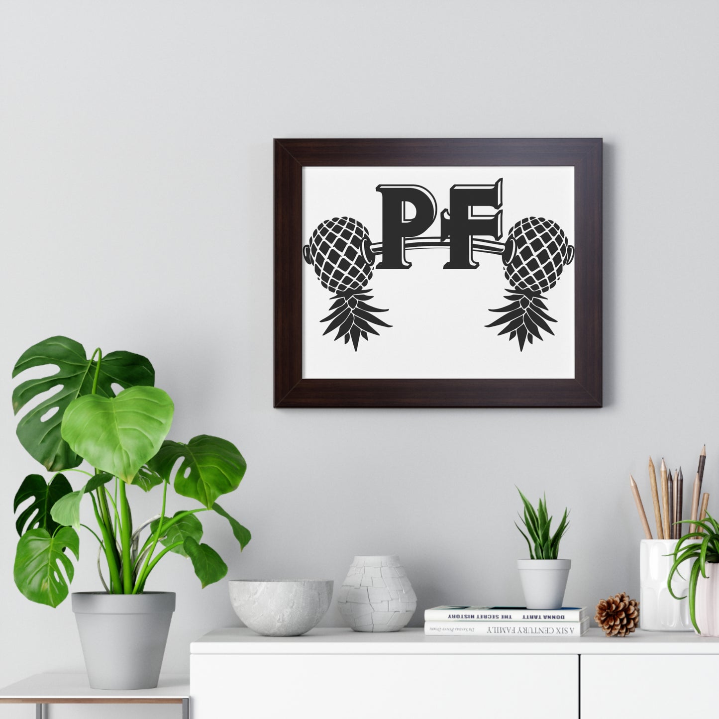 Pineapple Fitness Home Gym Framed Horizontal Poster