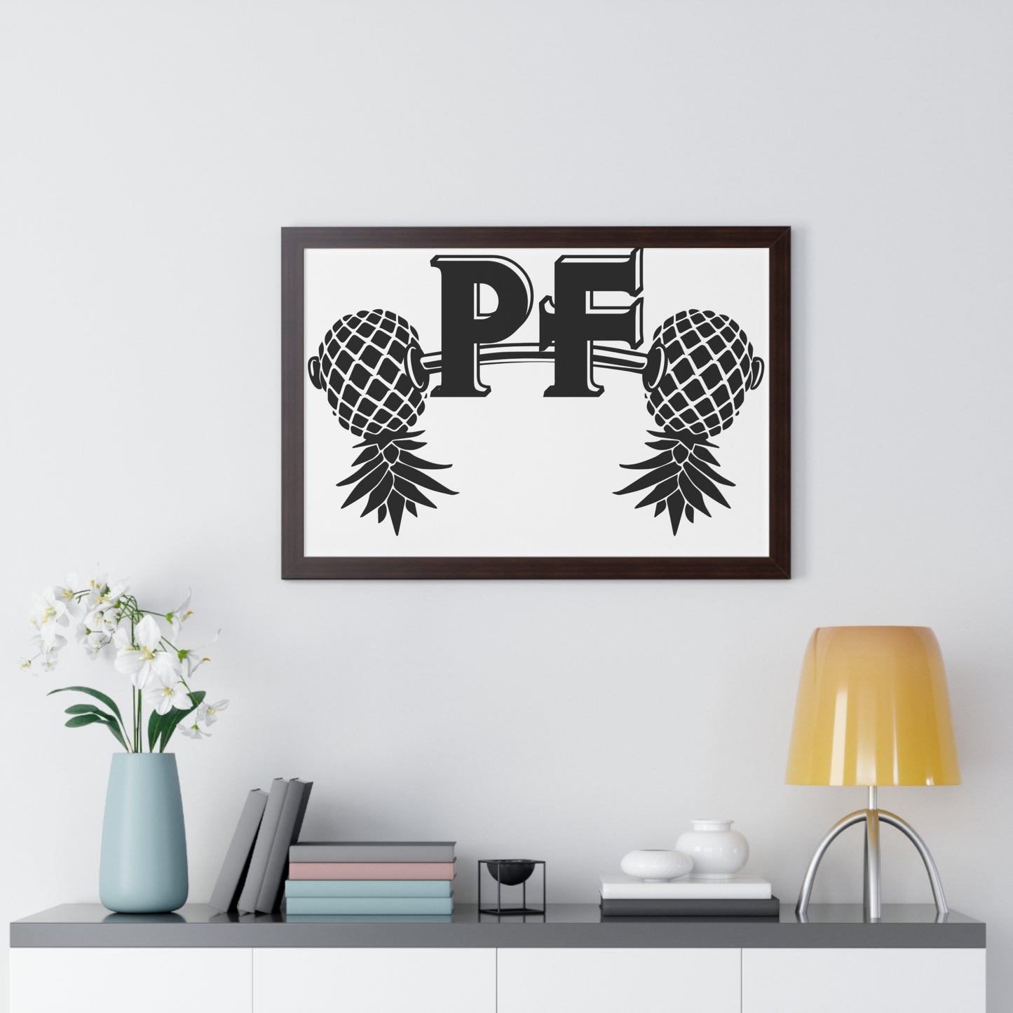 Pineapple Fitness Home Gym Framed Horizontal Poster
