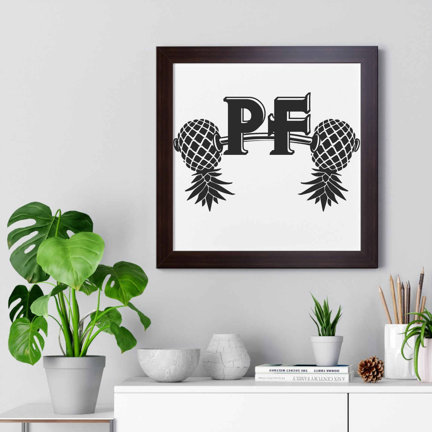Pineapple Fitness Home Gym Framed Horizontal Poster