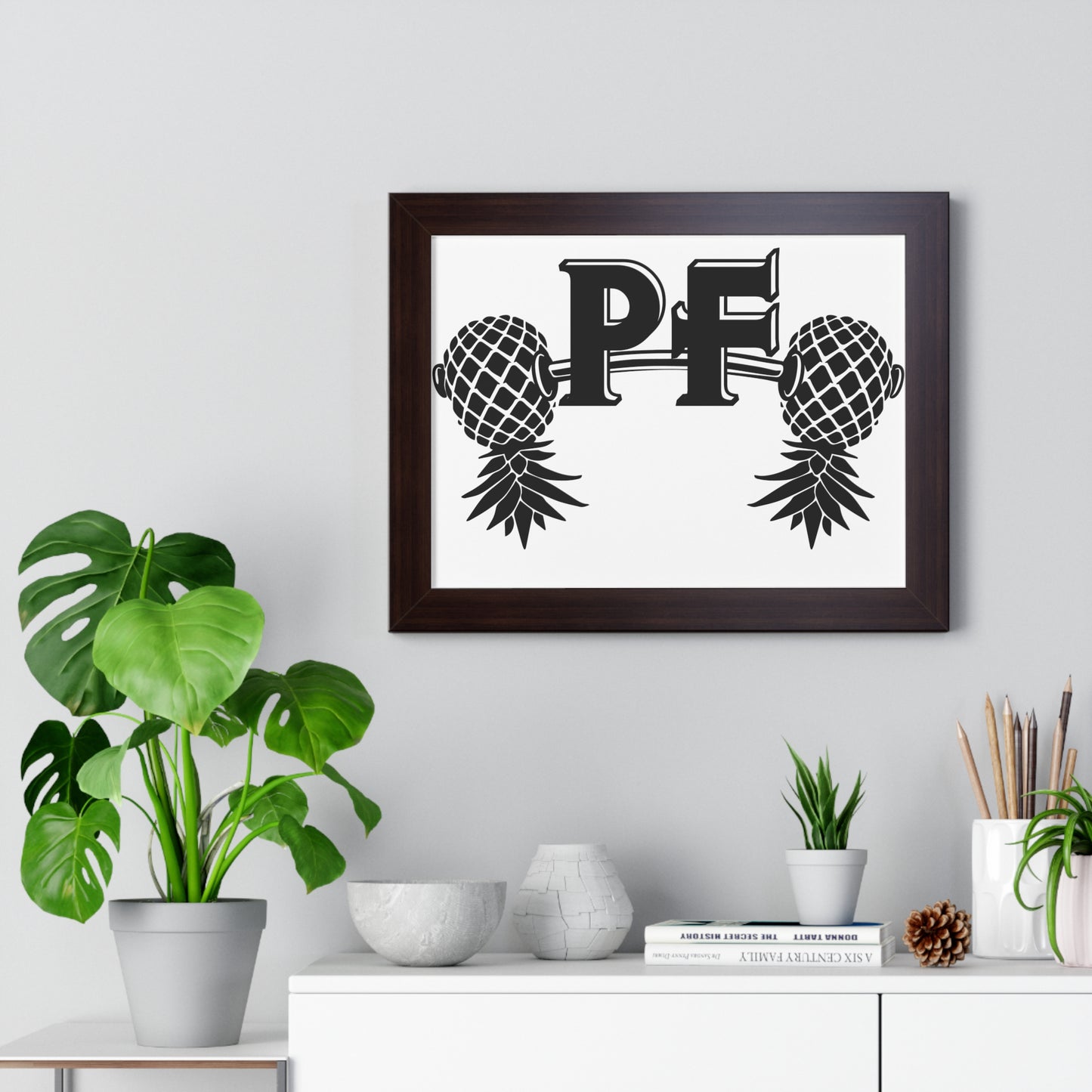 Pineapple Fitness Home Gym Framed Horizontal Poster