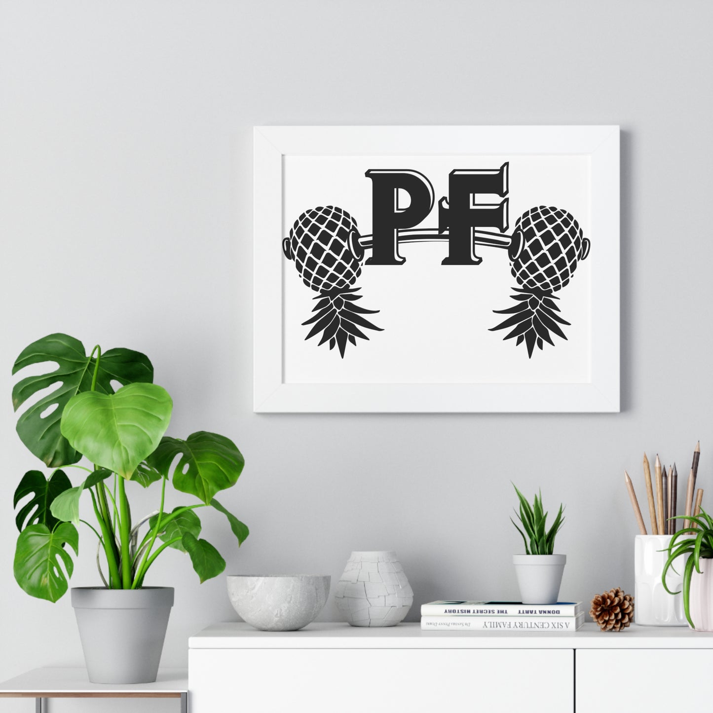 Pineapple Fitness Home Gym Framed Horizontal Poster
