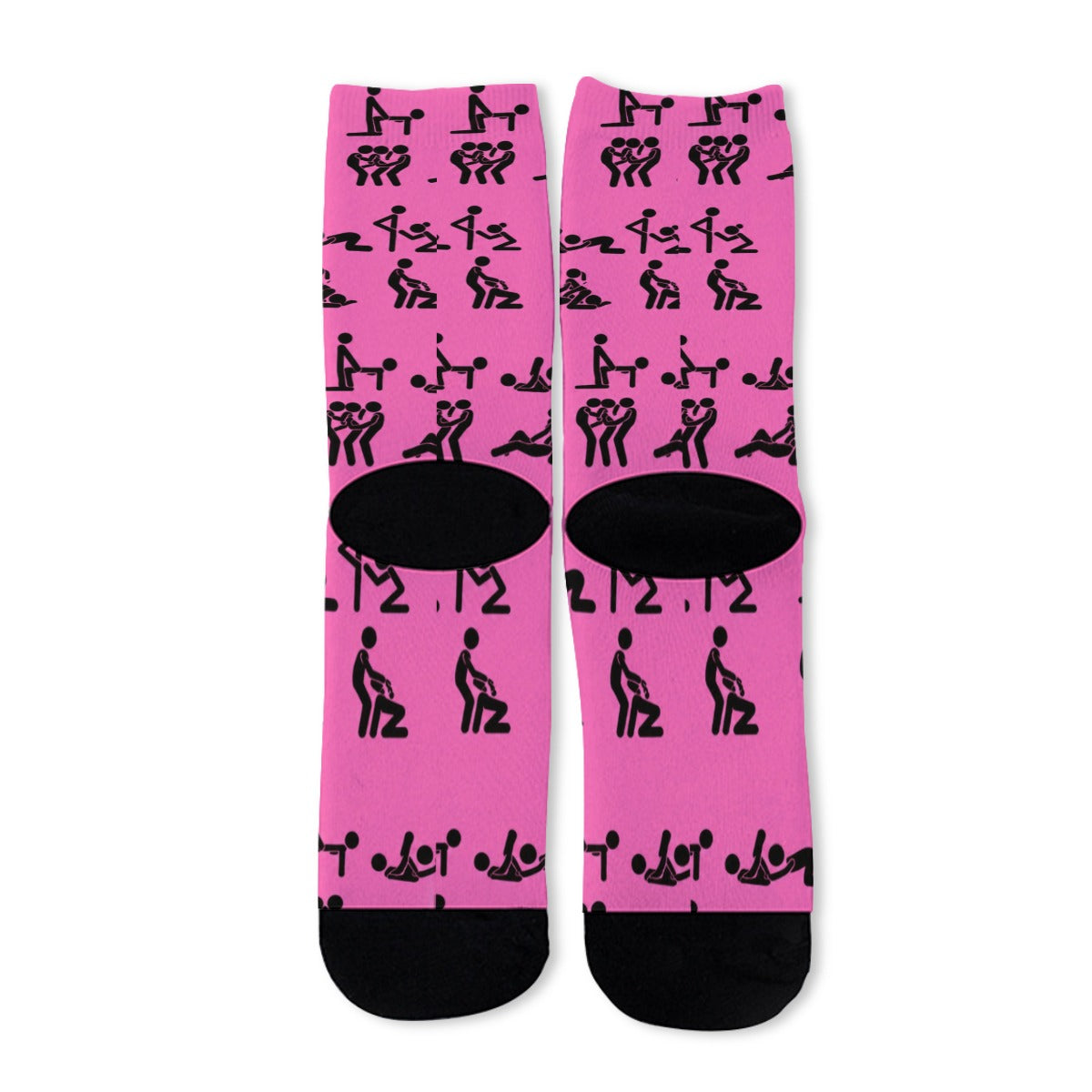 Stick Figure Pink Long Socks