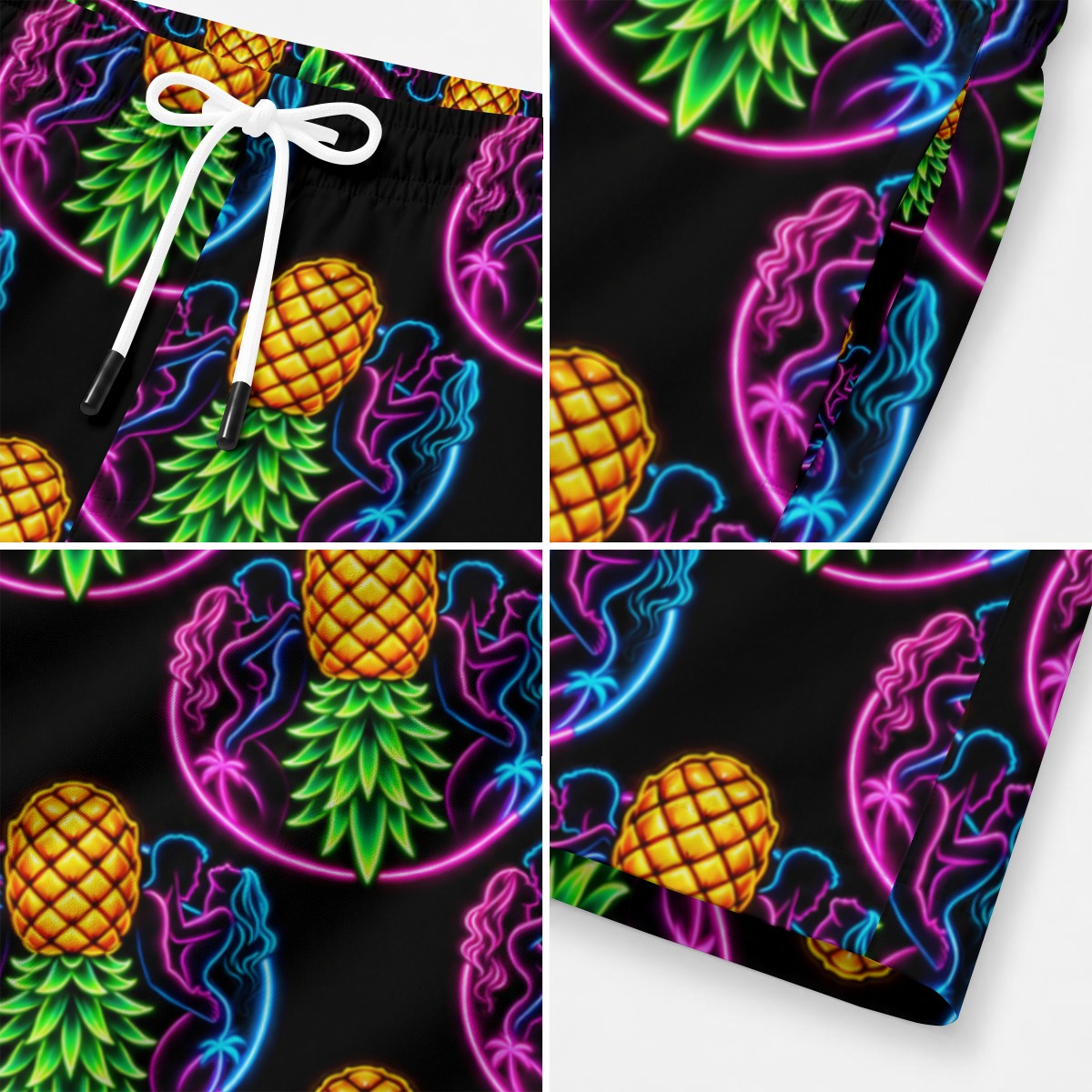 Electric Pineapple Men's Beach Shorts