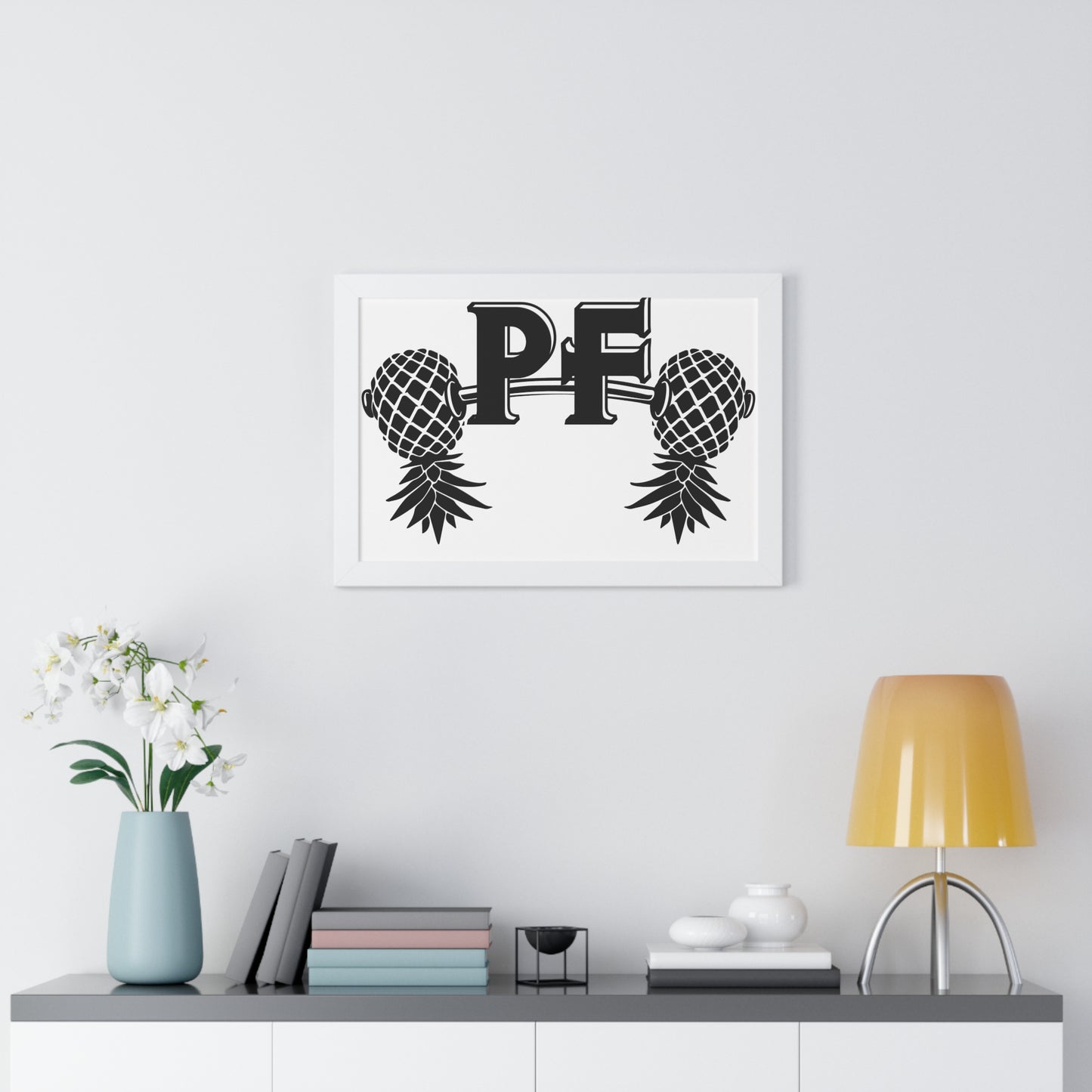Pineapple Fitness Home Gym Framed Horizontal Poster