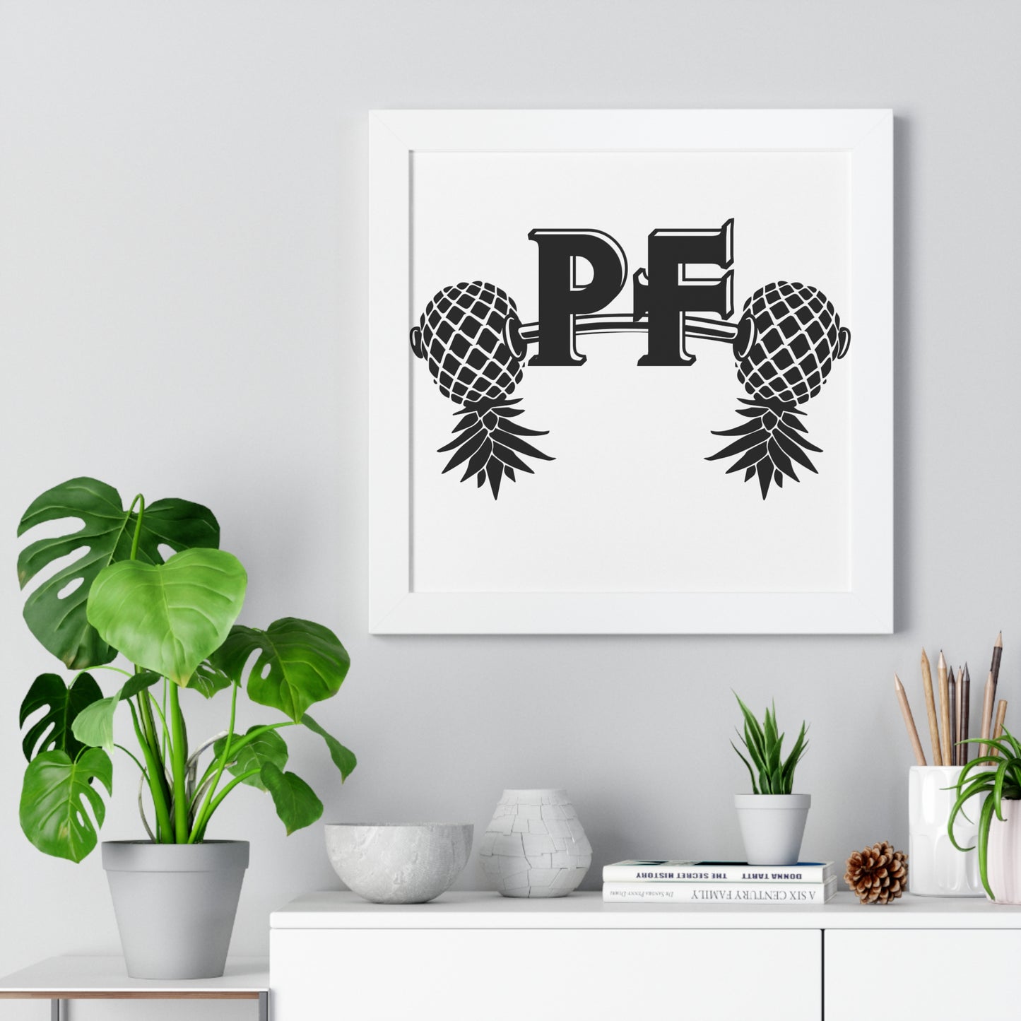 Pineapple Fitness Home Gym Framed Horizontal Poster