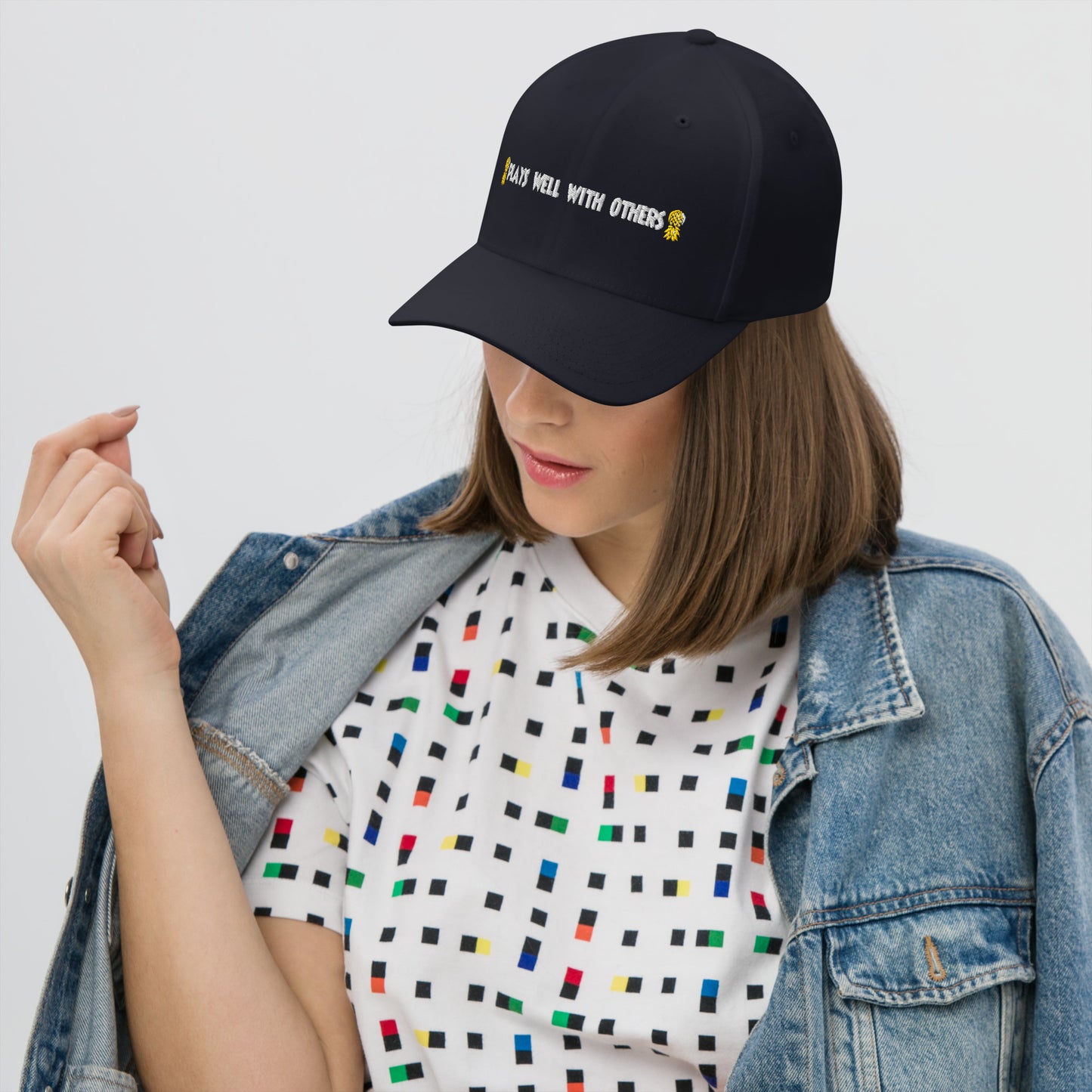 Plays Well With Others Flex Fit Hat – Embroidered | Swinger Lifestyle Headwear by DK Apparel – DK Apparel lifestyle clothing