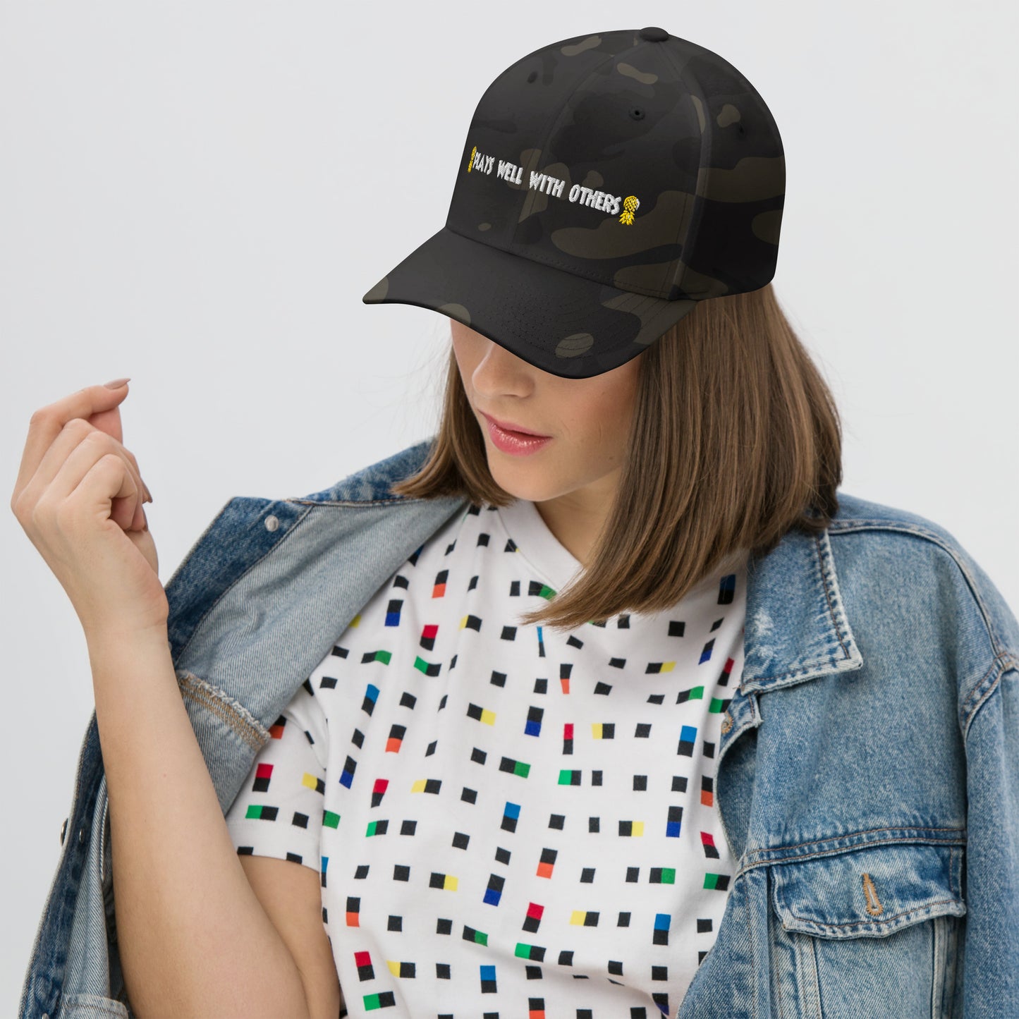 Plays Well With Others Flex Fit Hat – Embroidered | Swinger Lifestyle Headwear by DK Apparel – DK Apparel lifestyle clothing