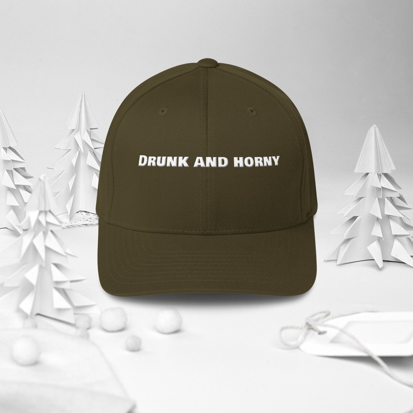 Drunk and Horny Flex Fit Hat – Embroidered | Swinger & ENM Lifestyle Headwear – DK Apparel – DK Apparel lifestyle clothing