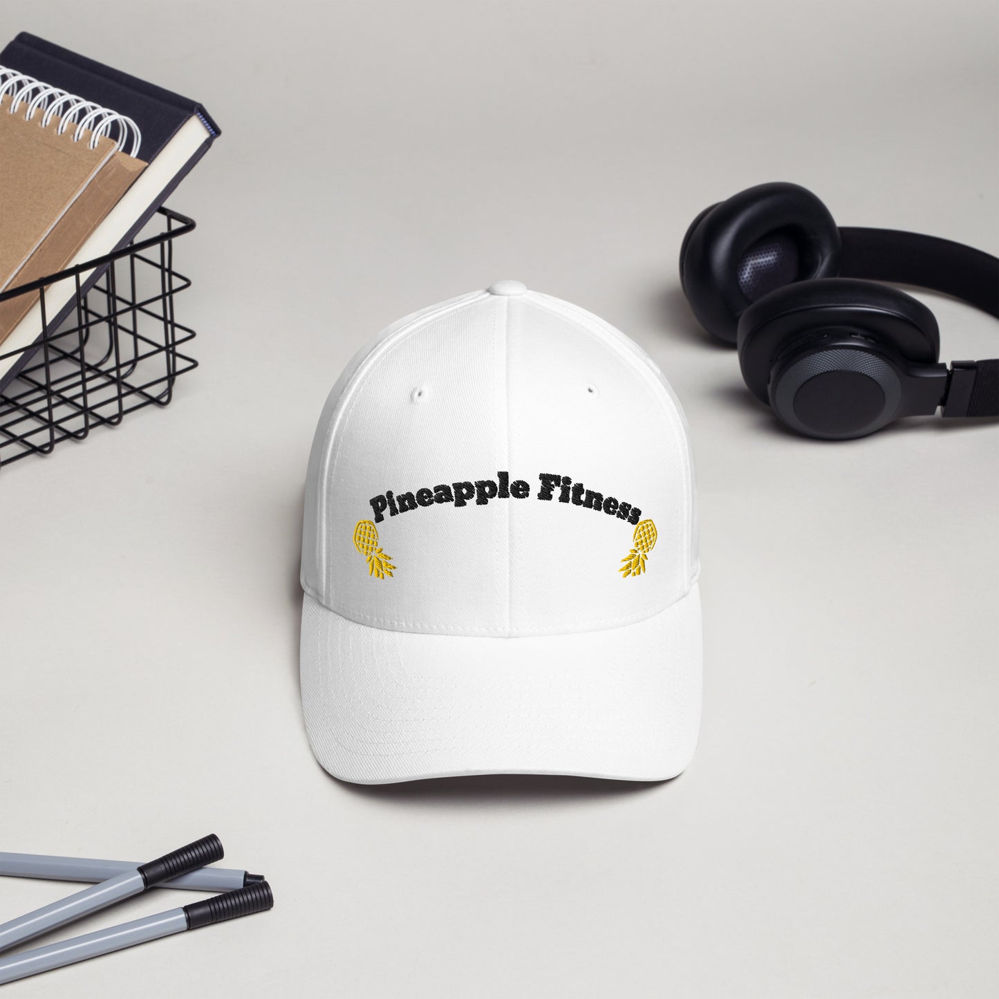 Pineapple Fitness Flex Fit Hat – Black Embroidered | Swinger Lifestyle Headwear by DK Apparel – DK Apparel lifestyle clothing