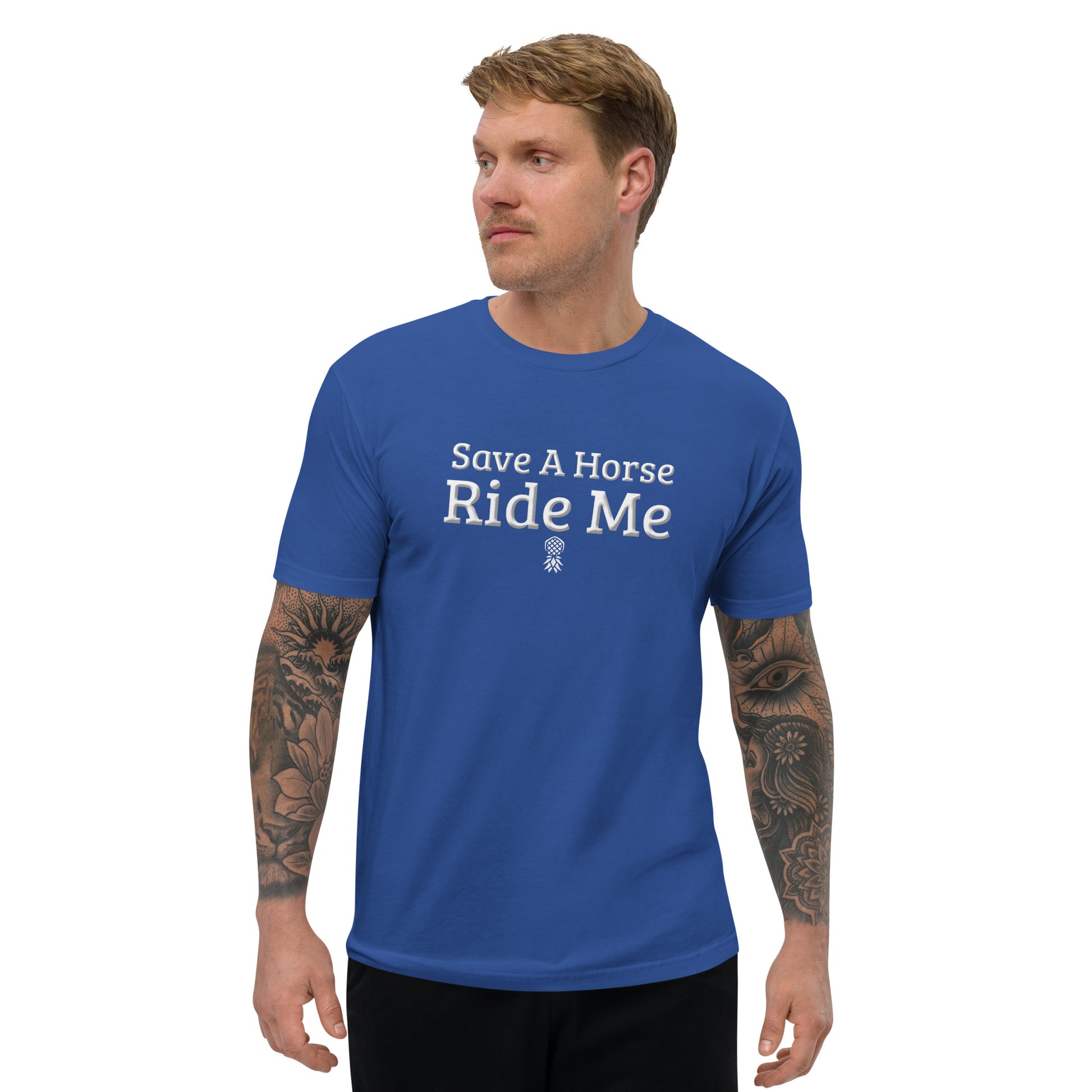 Save A Horse, Ride Me Short Sleeve Fitted T-Shirt | Swinger & ENM Lifestyle Apparel – DK Apparel – DK Apparel lifestyle clothing