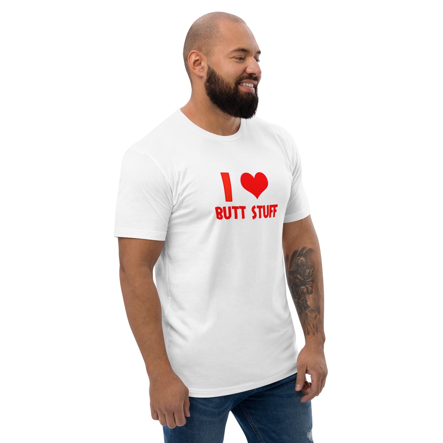 I Love Butt Stuff Short Sleeve Fitted T-Shirt | Funny Swinger & ENM Lifestyle Apparel – DK Apparel – DK Apparel lifestyle clothing