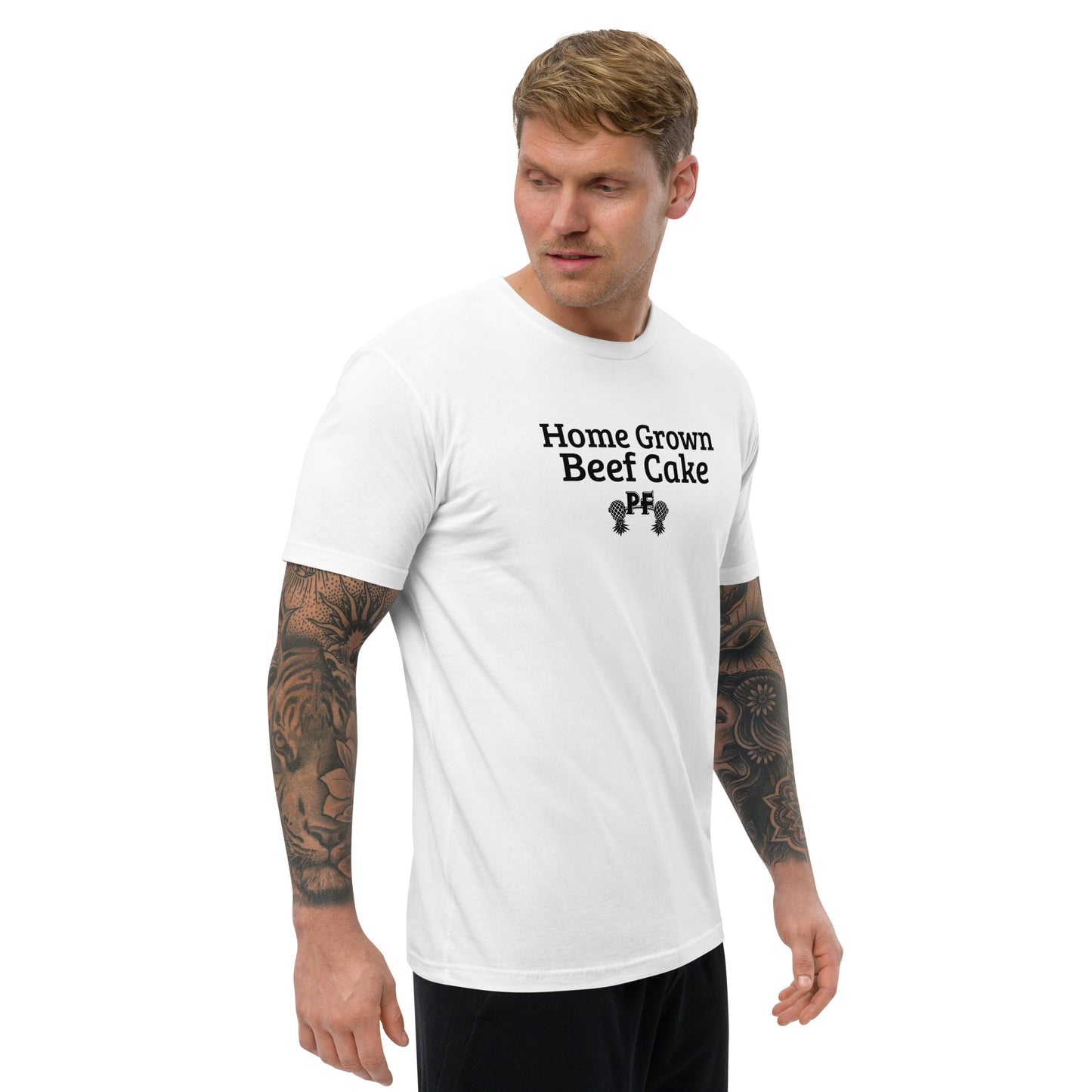 Home Grown Beef Cake Short Sleeve Fitted T-Shirt | Pineapple Fitness Lifestyle Apparel – DK Apparel – DK Apparel lifestyle clothing