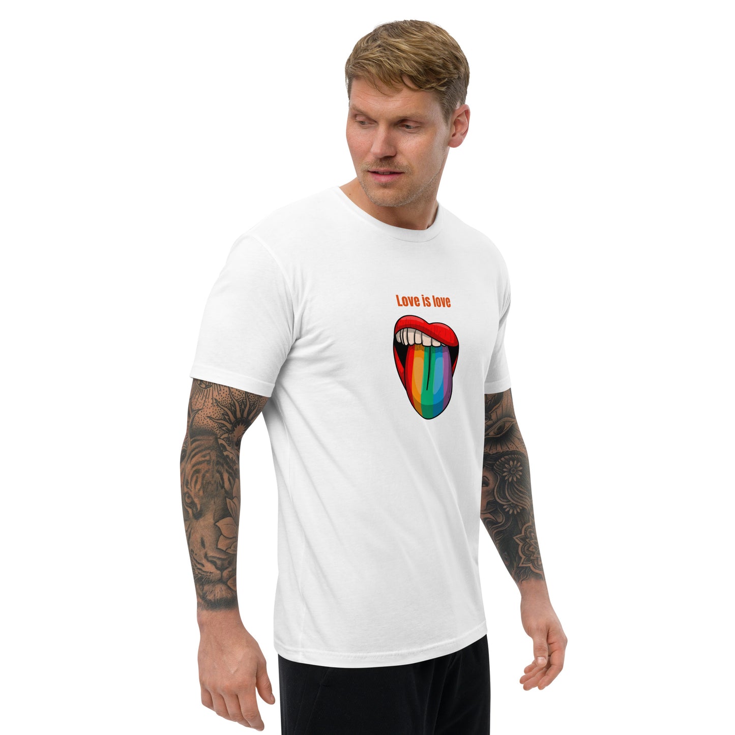 Love Is Love Open Mouth Short Sleeve Fitted T-Shirt – DK Apparel lifestyle clothing