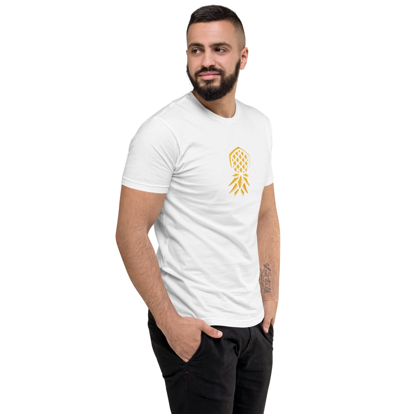 Pineapple Center Logo Short Sleeve Fitted T-Shirt | Swinger & ENM Lifestyle Apparel – DK Apparel – DK Apparel lifestyle clothing