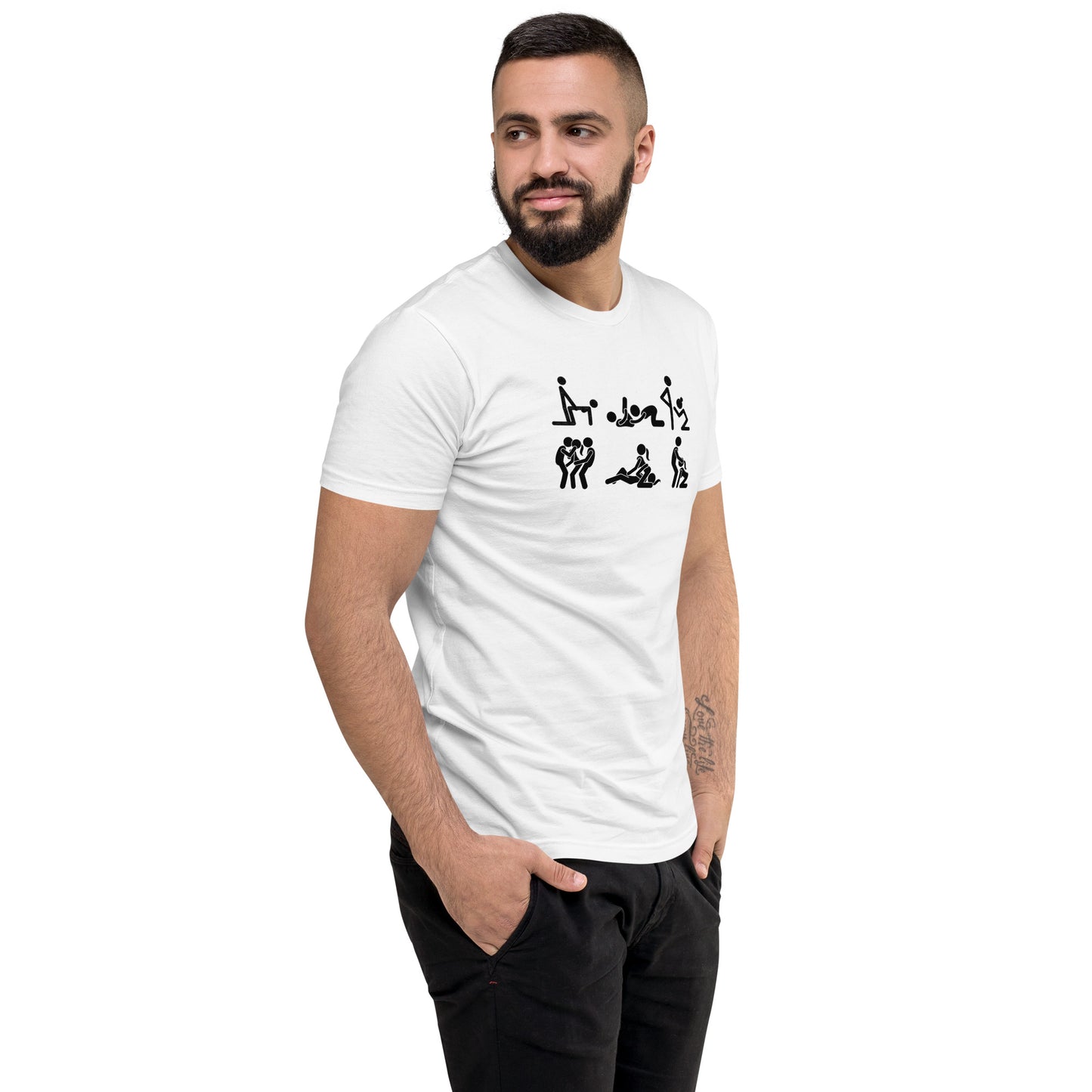 Stick Figure Sex Short Sleeve Fitted T-Shirt | Swinger & ENM Lifestyle Apparel – DK Apparel – DK Apparel lifestyle clothing