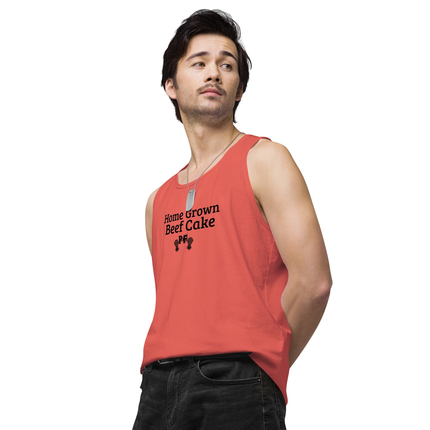 Home Grown Beef Cake PF Men's Premium Tank Top | Pineapple Fitness Lifestyle Apparel – DK Apparel – DK Apparel lifestyle clothing