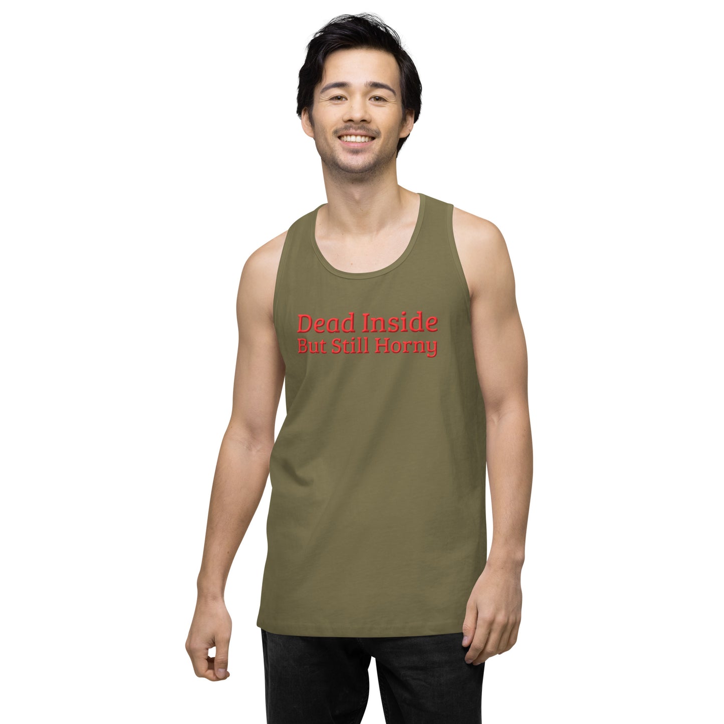 Dead Inside, But Still Horny Men’s Premium Tank Top – DK Apparel lifestyle clothing
