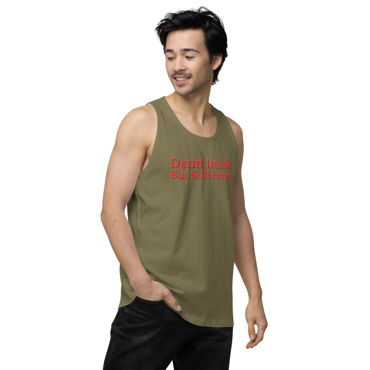Dead Inside, But Still Horny Men’s Premium Tank Top – DK Apparel lifestyle clothing
