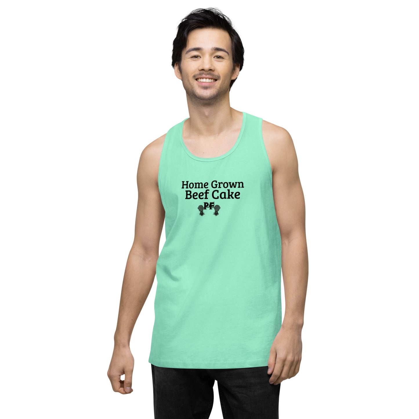 Home Grown Beef Cake PF Men's Premium Tank Top | Pineapple Fitness Lifestyle Apparel – DK Apparel – DK Apparel lifestyle clothing
