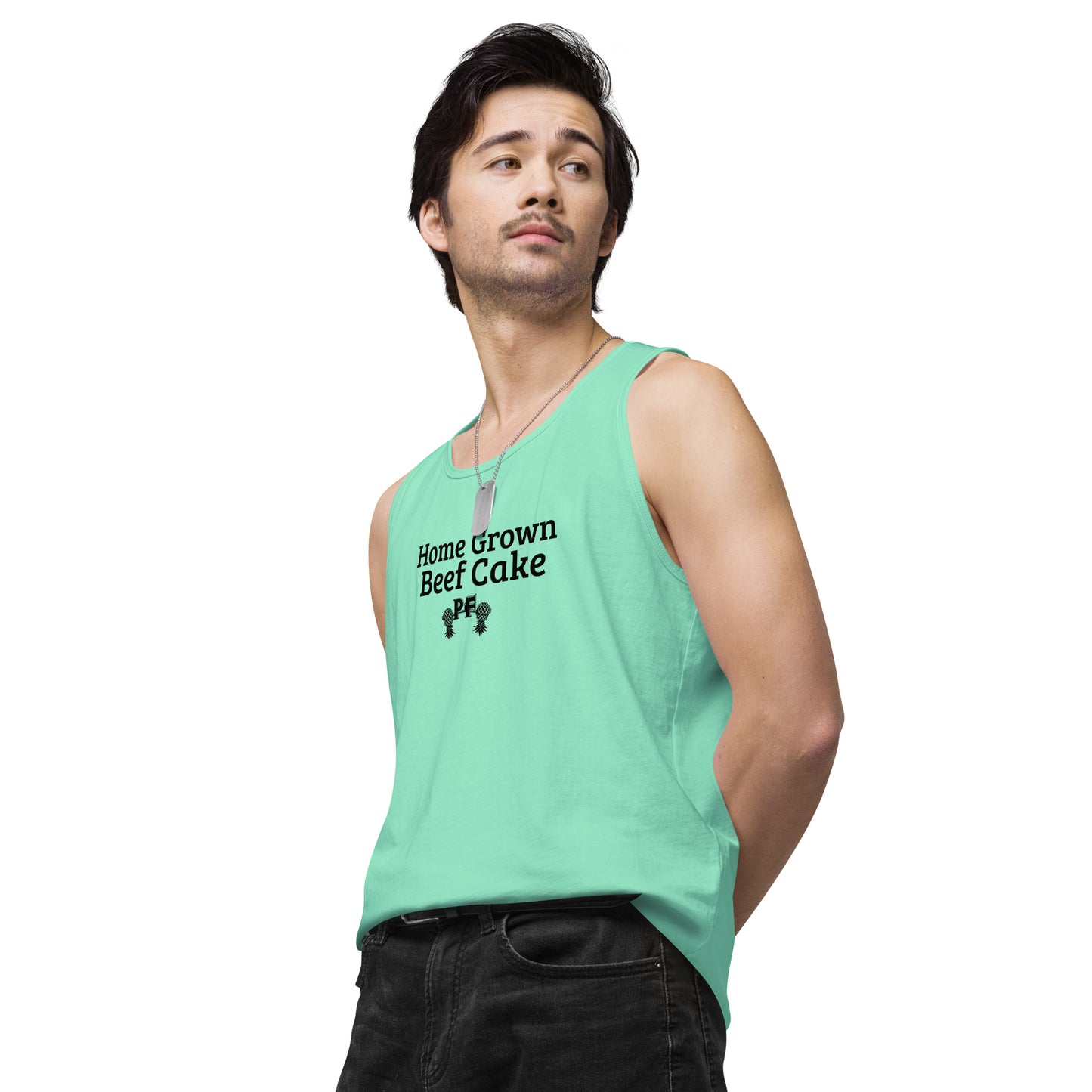 Home Grown Beef Cake PF Men's Premium Tank Top | Pineapple Fitness Lifestyle Apparel – DK Apparel – DK Apparel lifestyle clothing