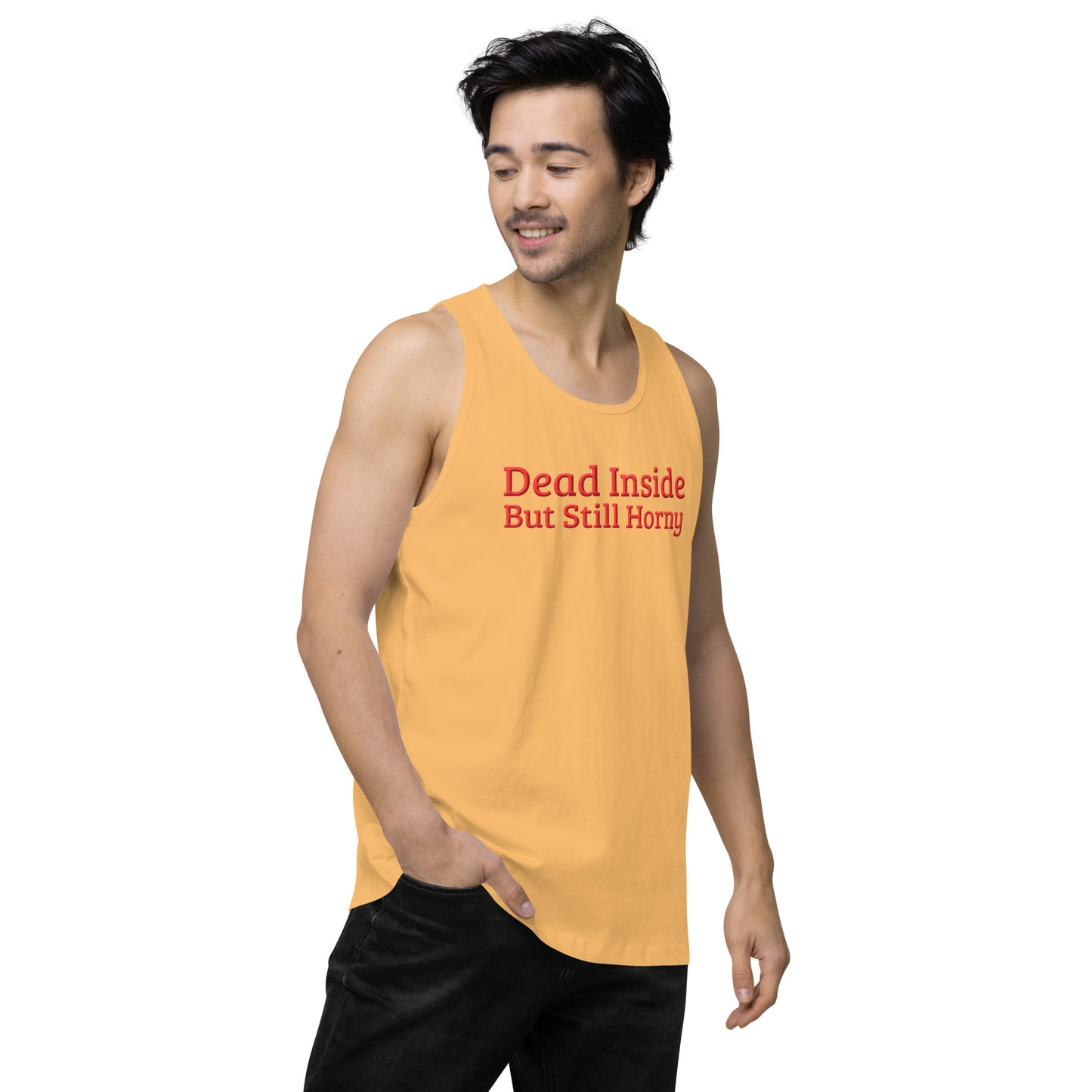 Dead Inside, But Still Horny Men’s Premium Tank Top – DK Apparel lifestyle clothing