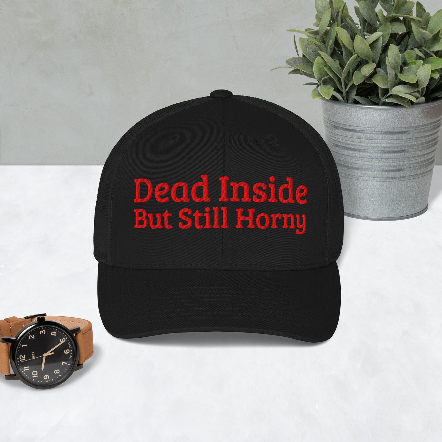 Dead Inside, But Still Horny Snapback Hat – Embroidered | Swinger Lifestyle Headwear by DK Apparel – DK Apparel lifestyle clothing