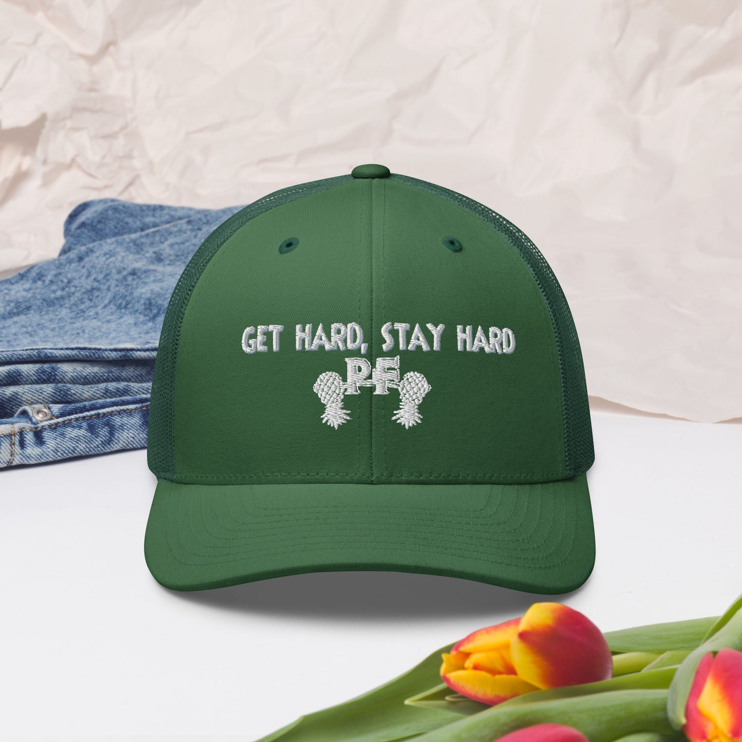 Get Hard, Stay Hard PF Snapback Hat – Embroidered | Pineapple Fitness Lifestyle Headwear by DK Apparel – DK Apparel lifestyle clothing