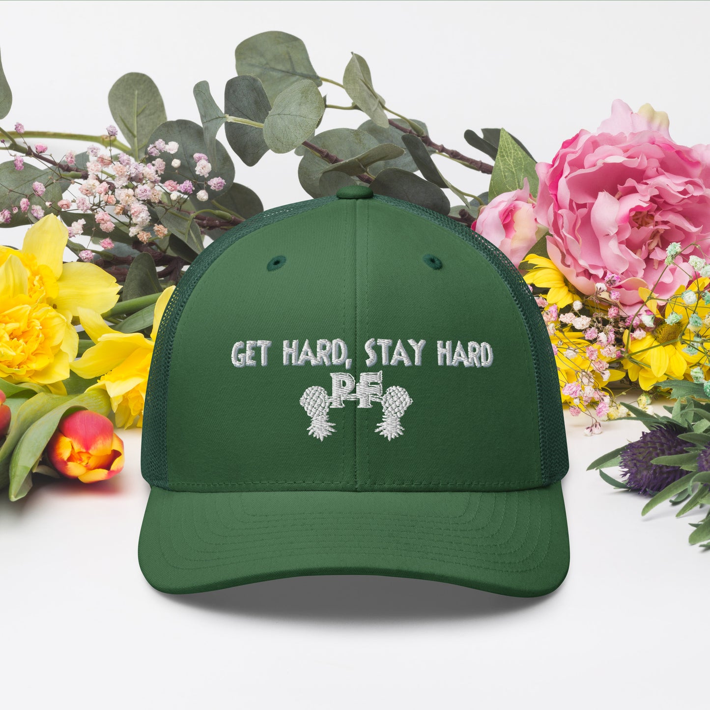 Get Hard, Stay Hard PF Snapback Hat – Embroidered | Pineapple Fitness Lifestyle Headwear by DK Apparel – DK Apparel lifestyle clothing