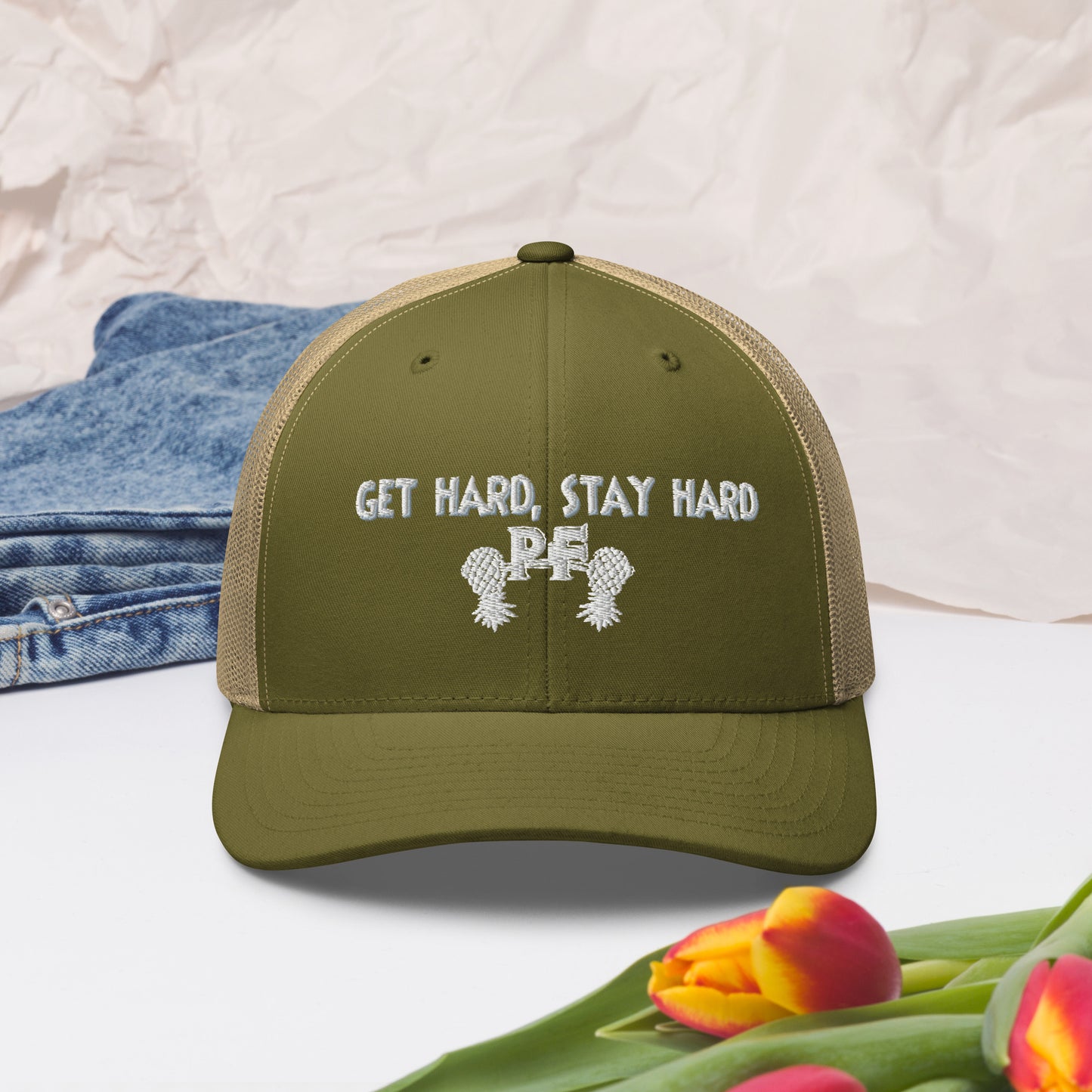 Get Hard, Stay Hard PF Snapback Hat – Embroidered | Pineapple Fitness Lifestyle Headwear by DK Apparel – DK Apparel lifestyle clothing