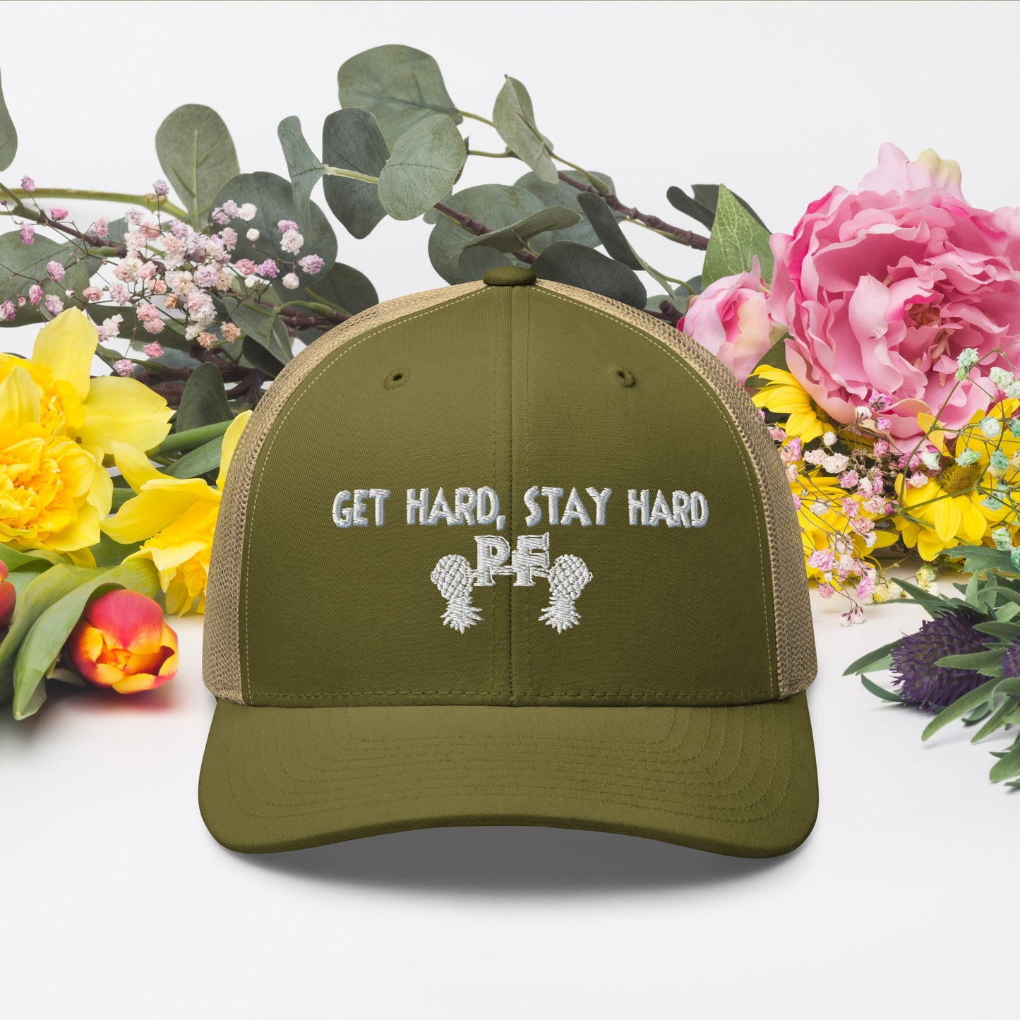 Get Hard, Stay Hard PF Snapback Hat – Embroidered | Pineapple Fitness Lifestyle Headwear by DK Apparel – DK Apparel lifestyle clothing