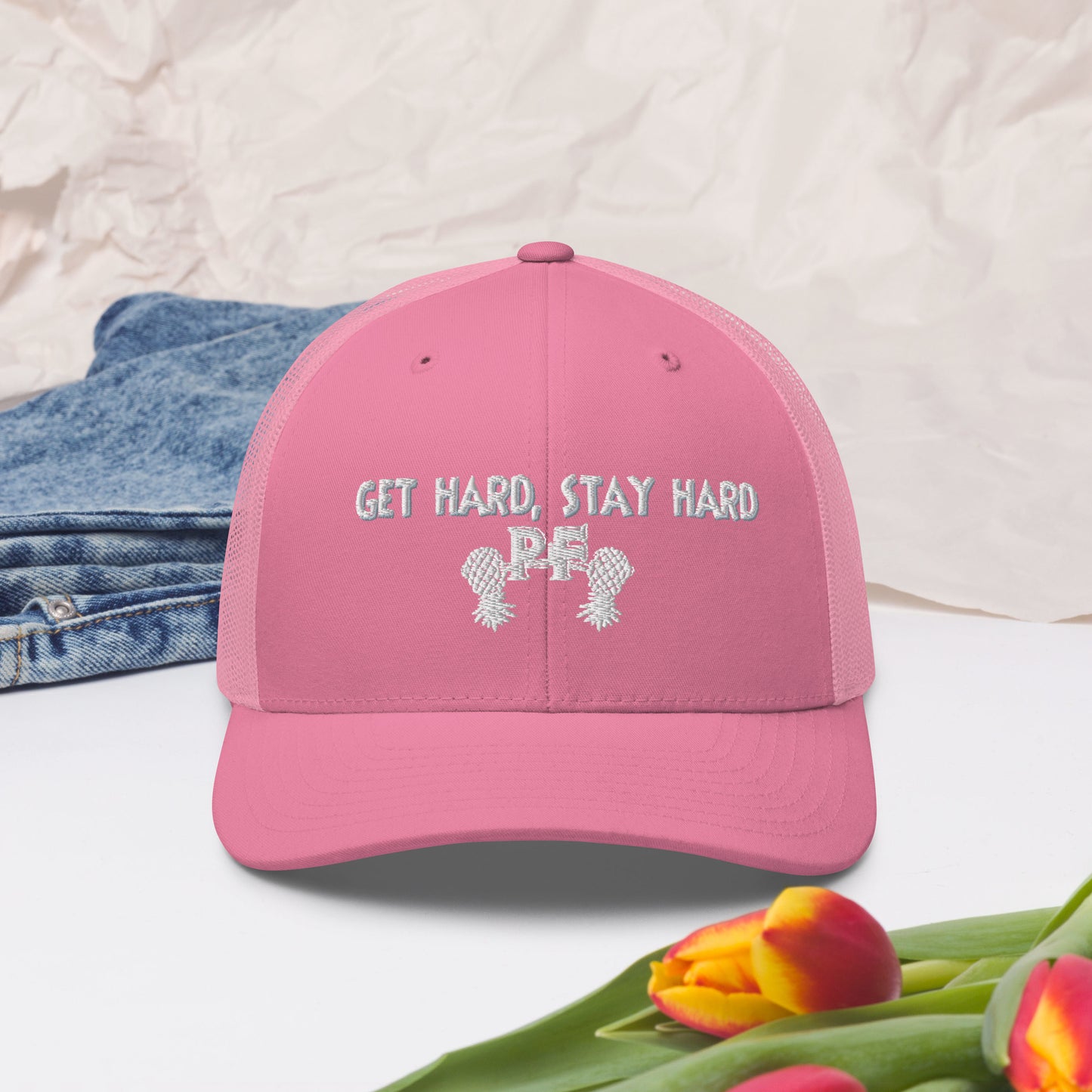 Get Hard, Stay Hard PF Snapback Hat – Embroidered | Pineapple Fitness Lifestyle Headwear by DK Apparel – DK Apparel lifestyle clothing