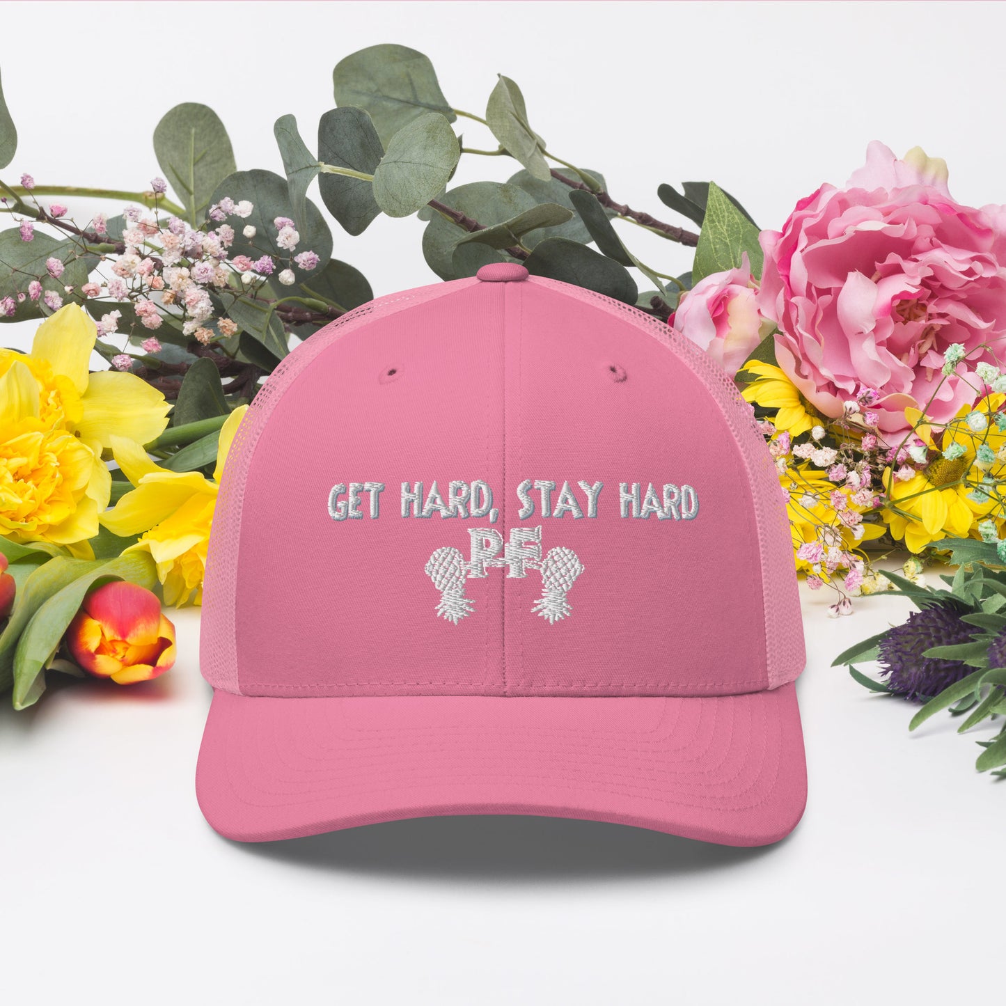 Get Hard, Stay Hard PF Snapback Hat – Embroidered | Pineapple Fitness Lifestyle Headwear by DK Apparel – DK Apparel lifestyle clothing