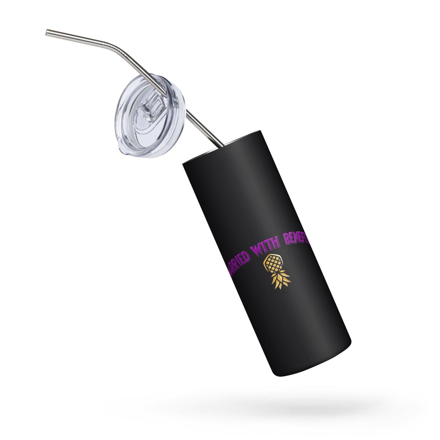 Married With Benefits Stainless Steel Tumbler | Swinger & ENM Lifestyle Drinkware – DK Apparel – DK Apparel lifestyle clothing