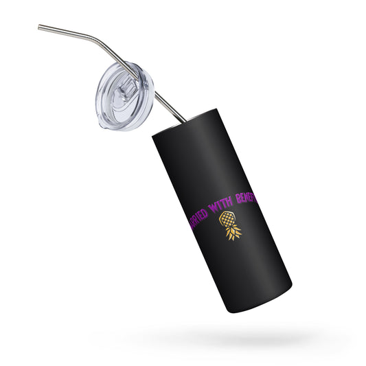 Married With Benefits Stainless Steel Tumbler | Swinger & ENM Lifestyle Drinkware – DK Apparel – DK Apparel lifestyle clothing
