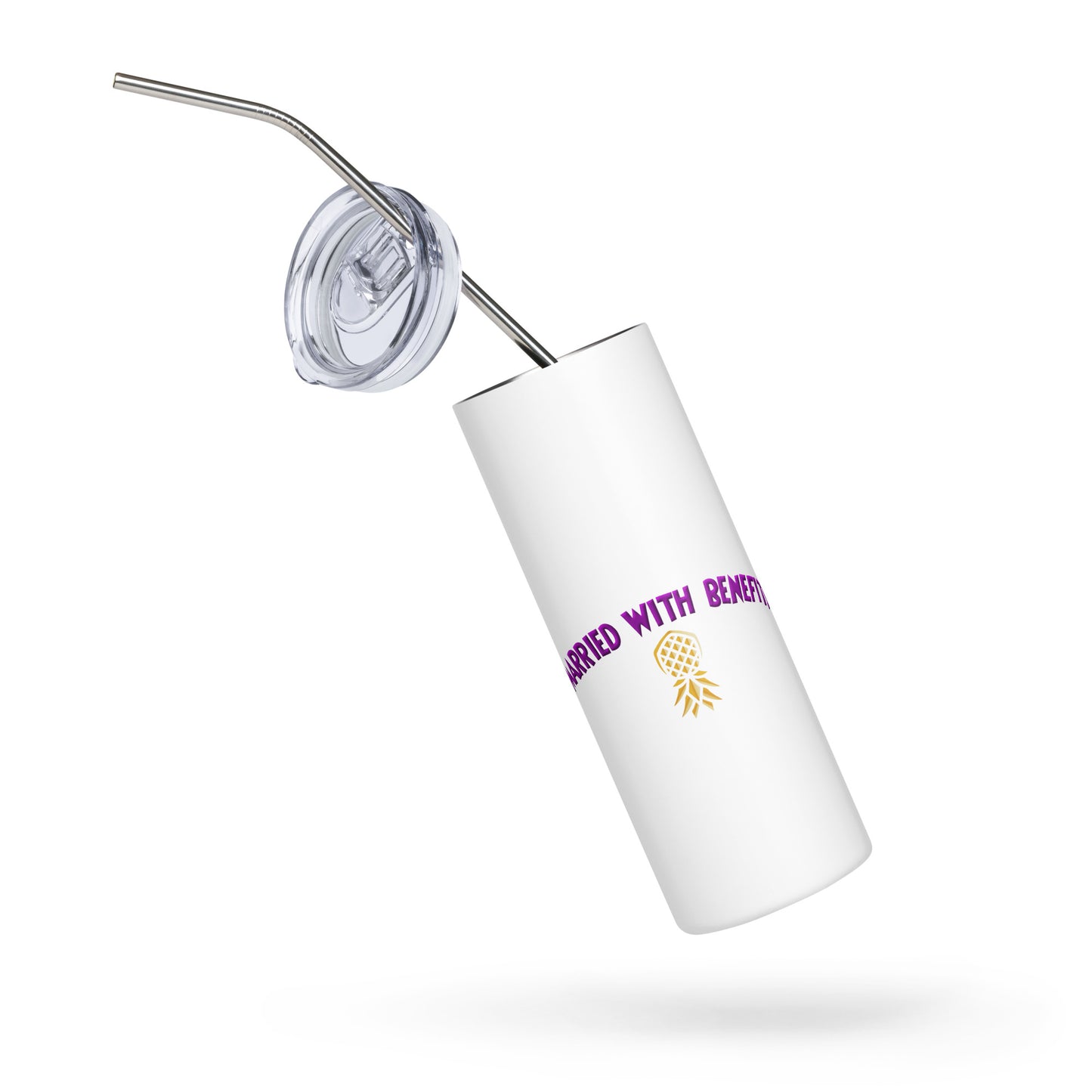 Married With Benefits Stainless Steel Tumbler | Swinger & ENM Lifestyle Drinkware – DK Apparel – DK Apparel lifestyle clothing