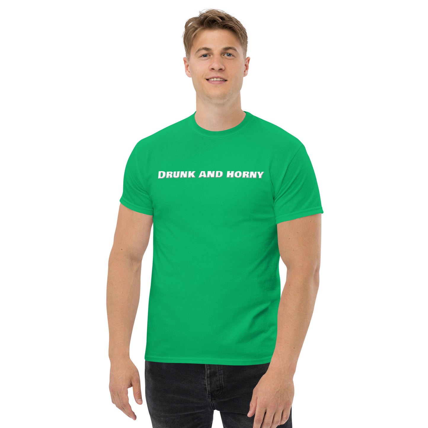 Drunk And Horny Classic T-Shirt | Funny Swinger & ENM Lifestyle Apparel – DK Apparel – DK Apparel lifestyle clothing