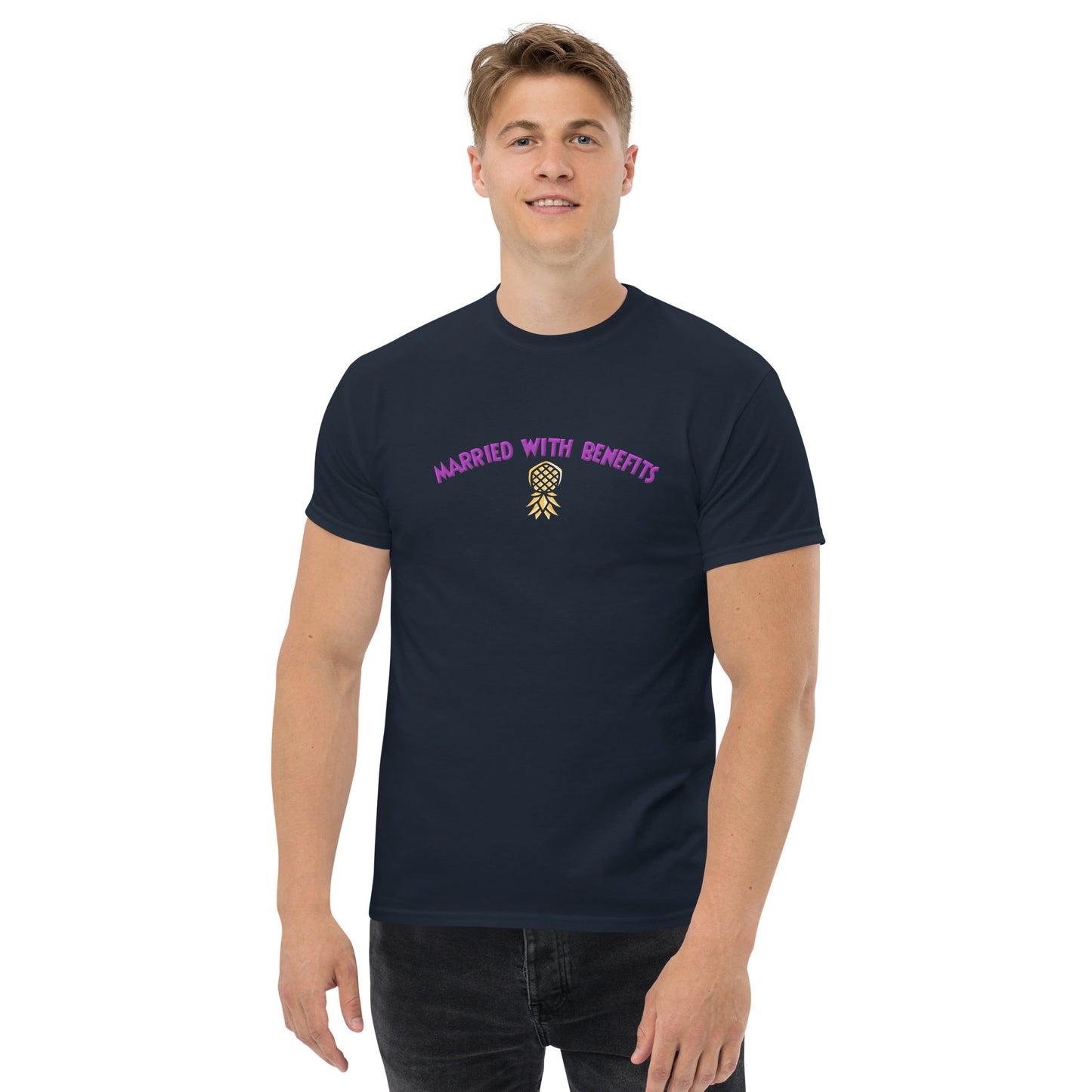 Married With Benefits Classic T-Shirt | Swinger & ENM Lifestyle Clothing – DK Apparel – DK Apparel lifestyle clothing