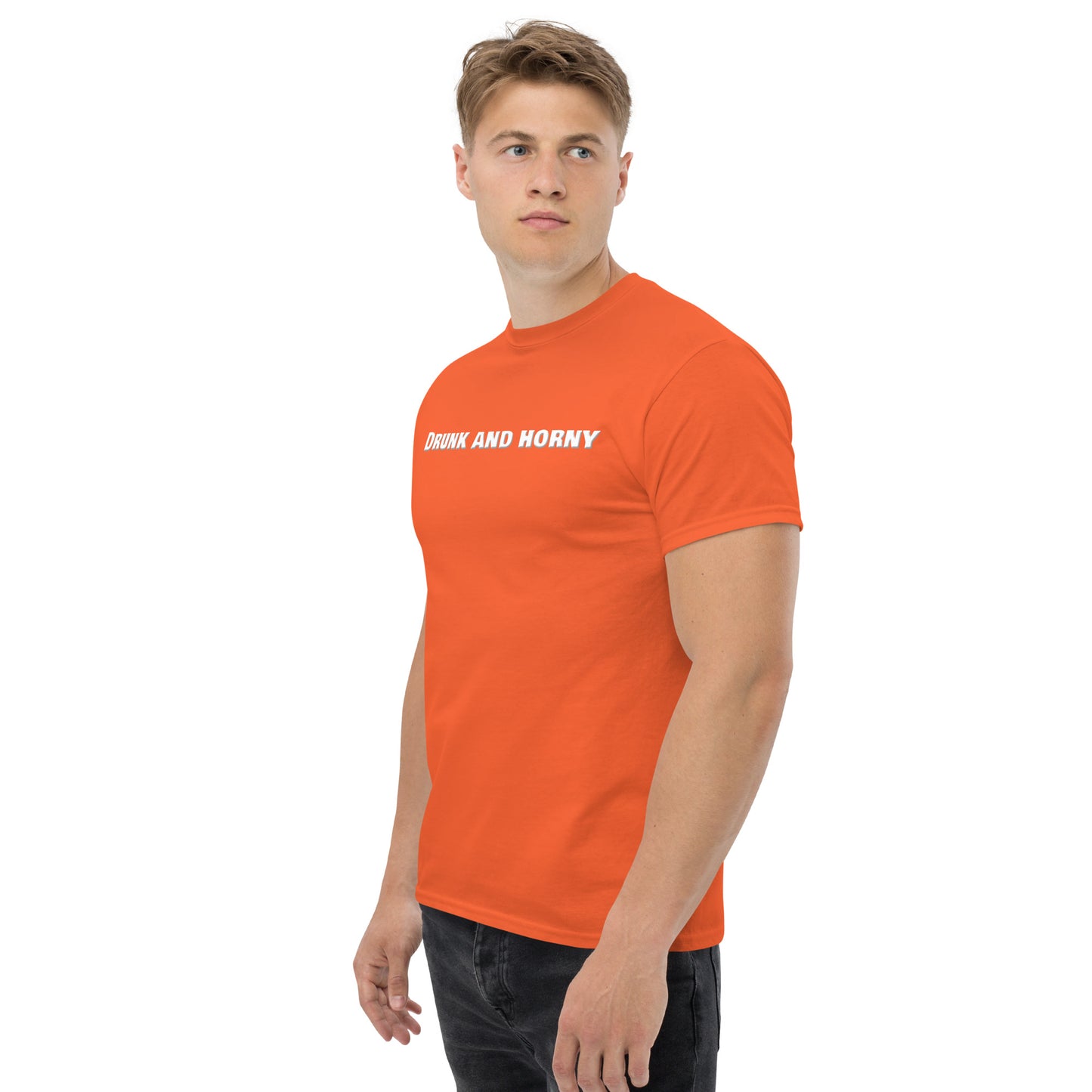 Drunk And Horny Classic T-Shirt | Funny Swinger & ENM Lifestyle Apparel – DK Apparel – DK Apparel lifestyle clothing
