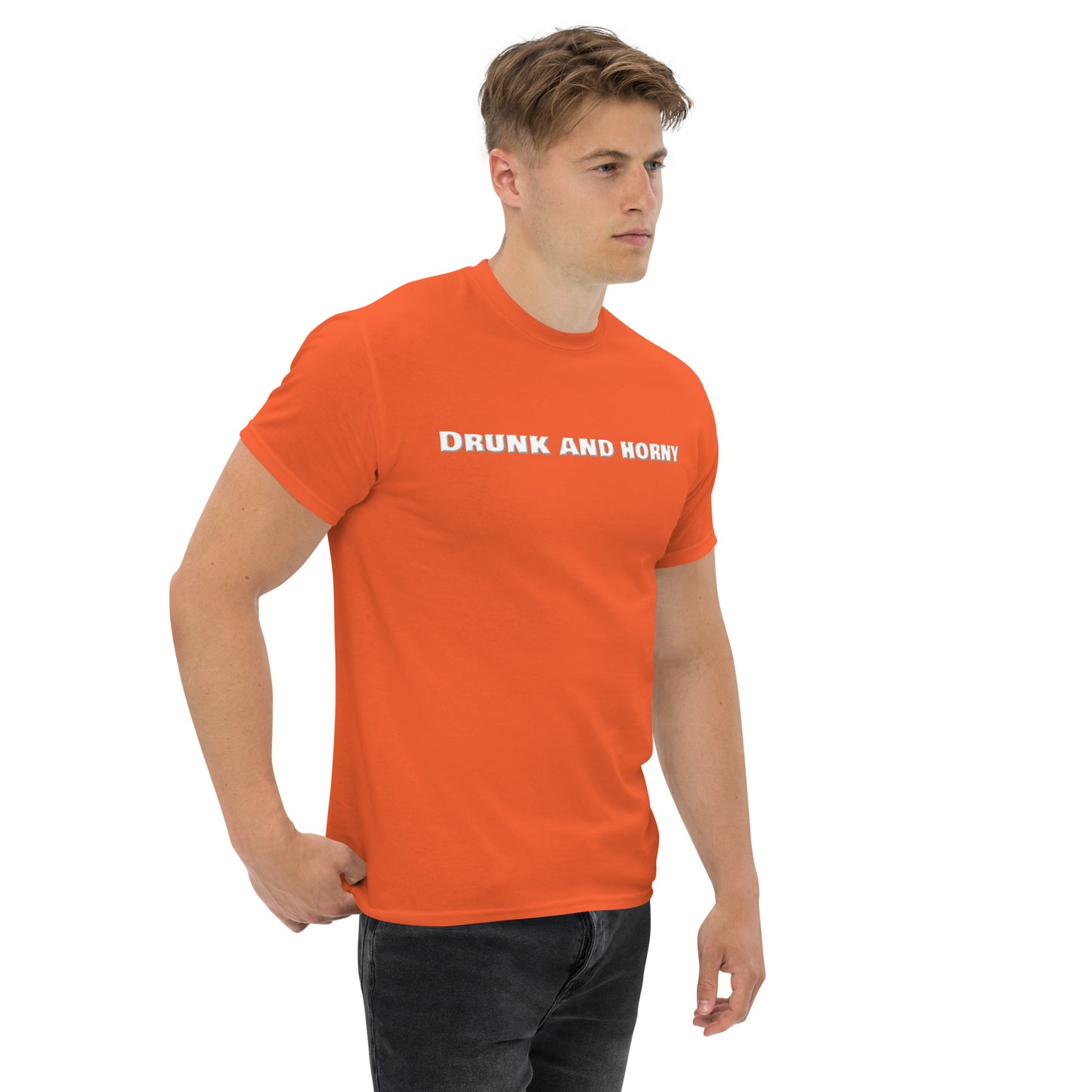 Drunk And Horny Classic T-Shirt | Funny Swinger & ENM Lifestyle Apparel – DK Apparel – DK Apparel lifestyle clothing