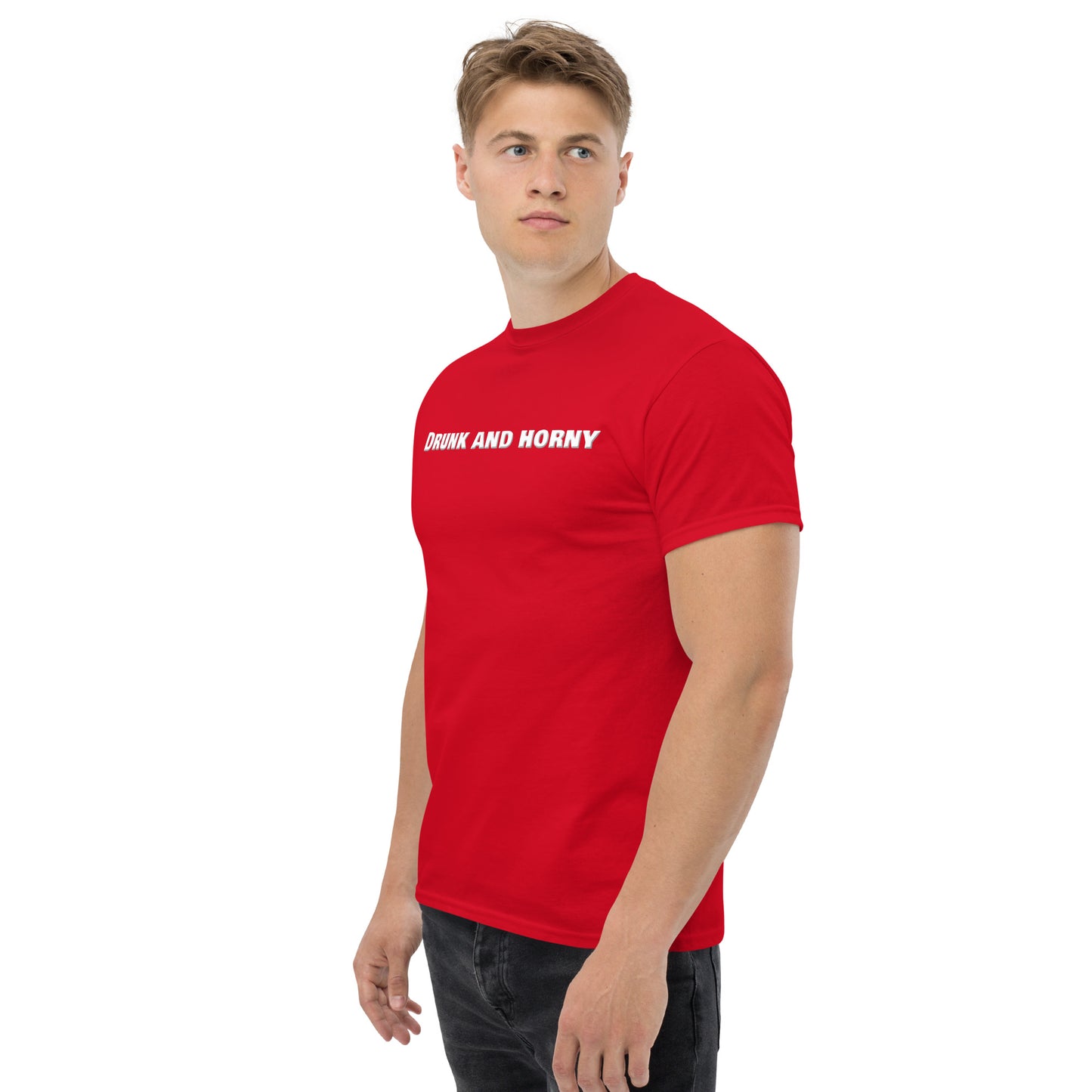 Drunk And Horny Classic T-Shirt | Funny Swinger & ENM Lifestyle Apparel – DK Apparel – DK Apparel lifestyle clothing