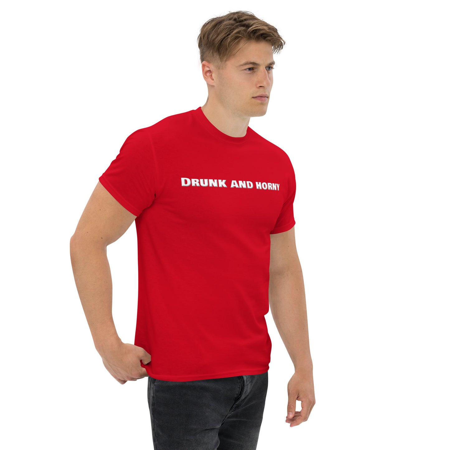 Drunk And Horny Classic T-Shirt | Funny Swinger & ENM Lifestyle Apparel – DK Apparel – DK Apparel lifestyle clothing
