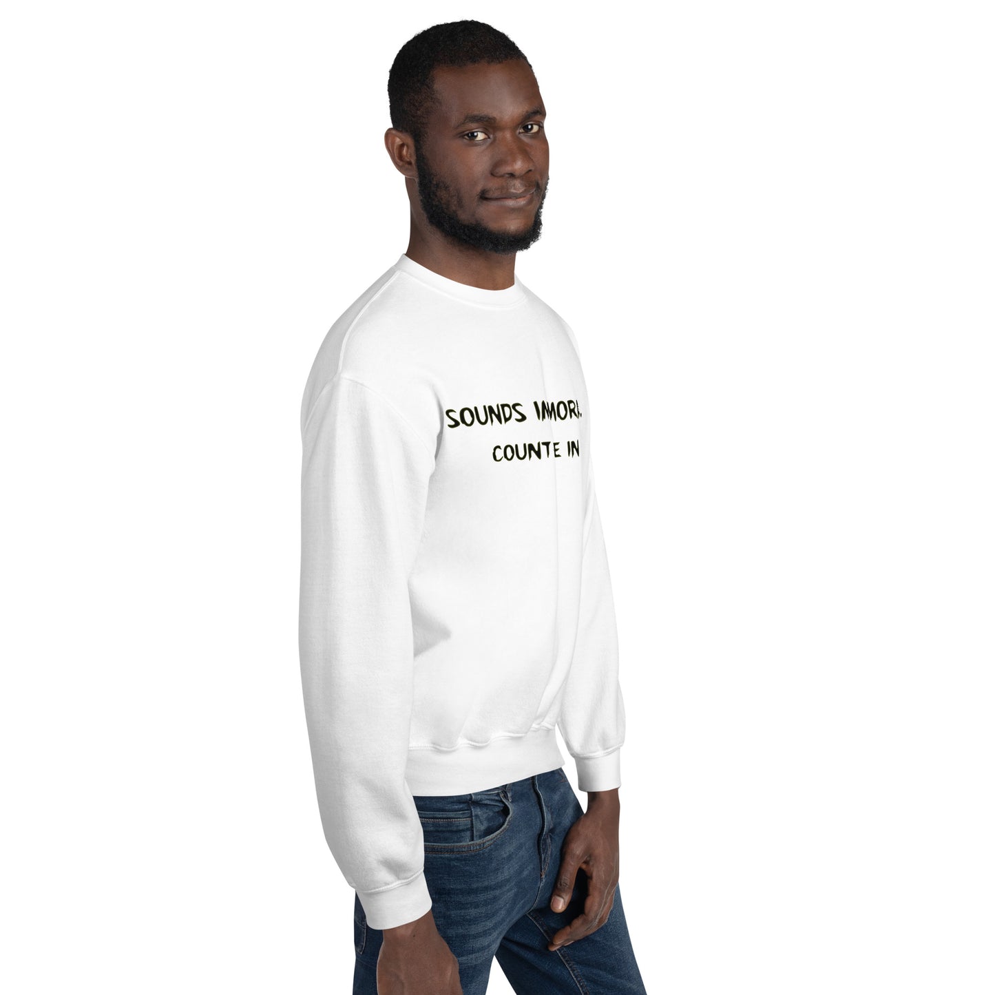 Sounds Immoral, Count Me In Unisex Sweatshirt | Swinger & ENM Lifestyle Apparel – DK Apparel – DK Apparel lifestyle clothing