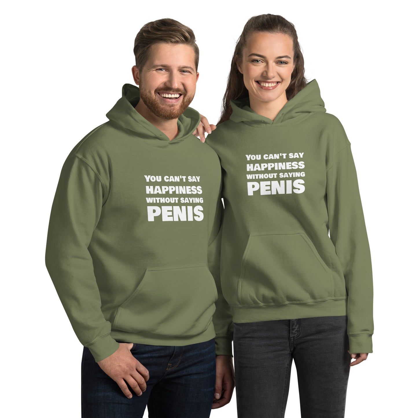 You Can’t Say Happiness Without Saying Penis Unisex Hoodie | Swinger & ENM Lifestyle Apparel – DK Apparel – DK Apparel lifestyle clothing