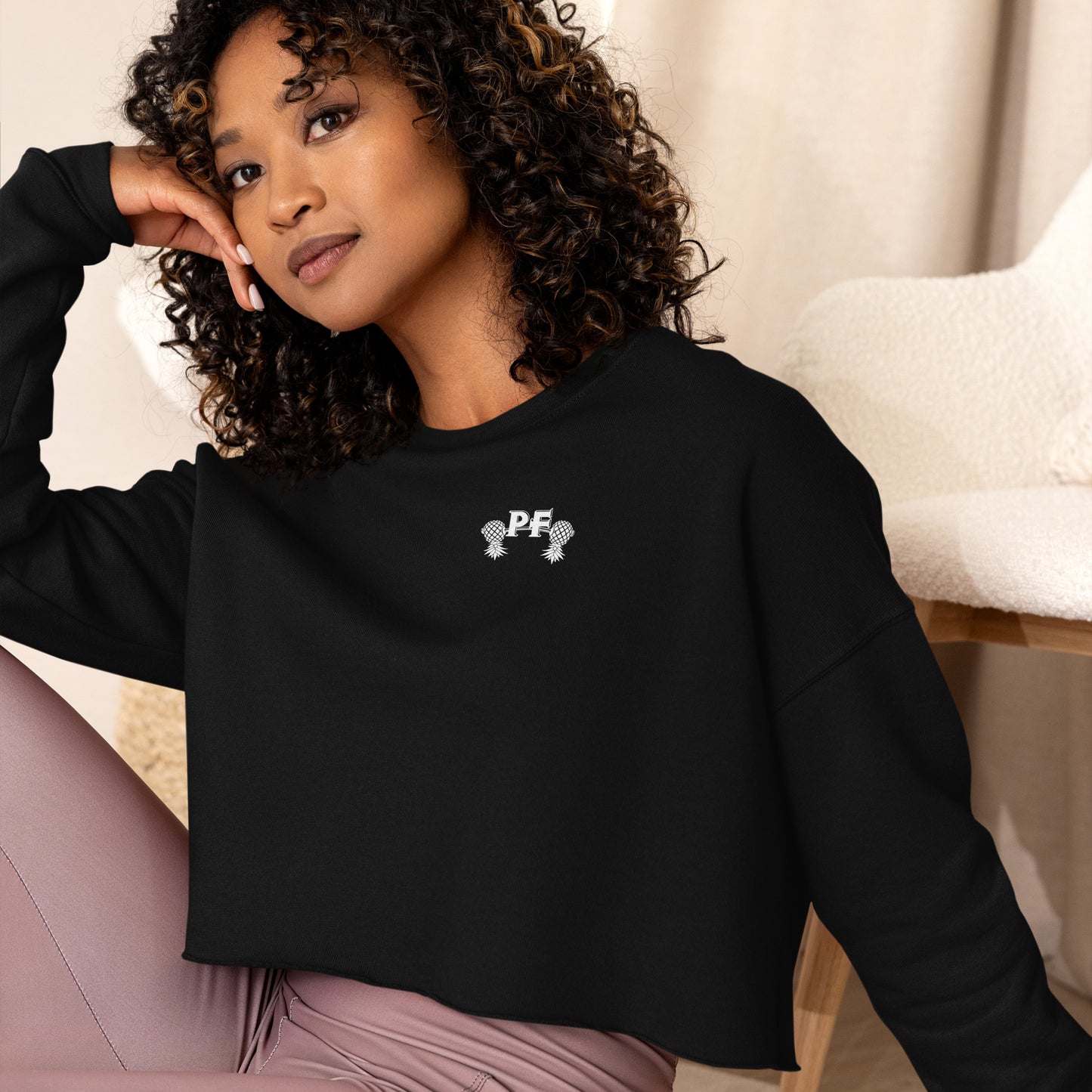 Pineapple Fitness Crop Sweatshirt White Logo | Lifestyle Gym & ENM Apparel – DK Apparel – DK Apparel lifestyle clothing