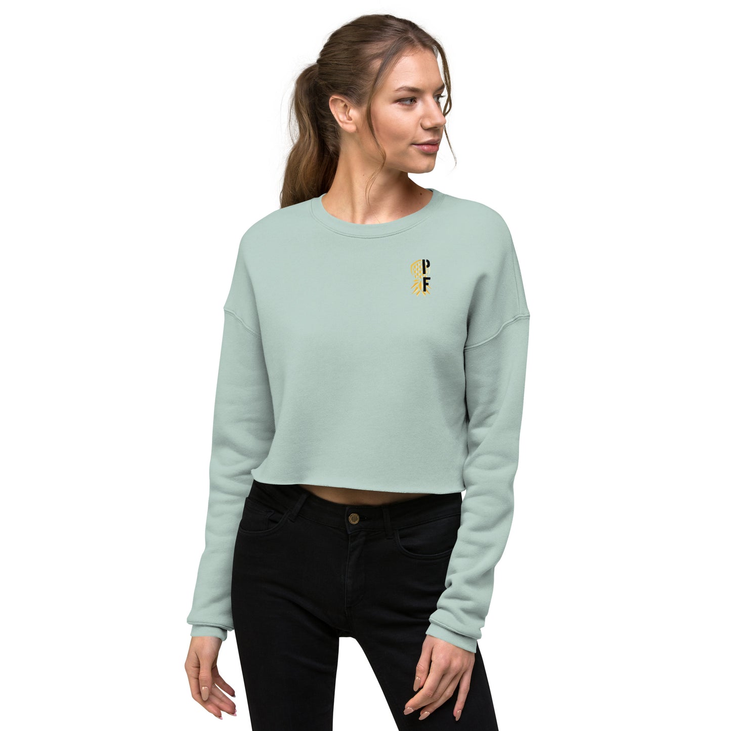 PF Crop Sweatshirt – White Logo | Pineapple Fitness Lifestyle & ENM Apparel – DK Apparel – DK Apparel lifestyle clothing