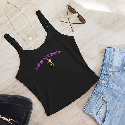 Married With Benefits Women’s Micro-Rib Tank Top | Swinger & ENM Lifestyle Apparel – DK Apparel – DK Apparel lifestyle clothing