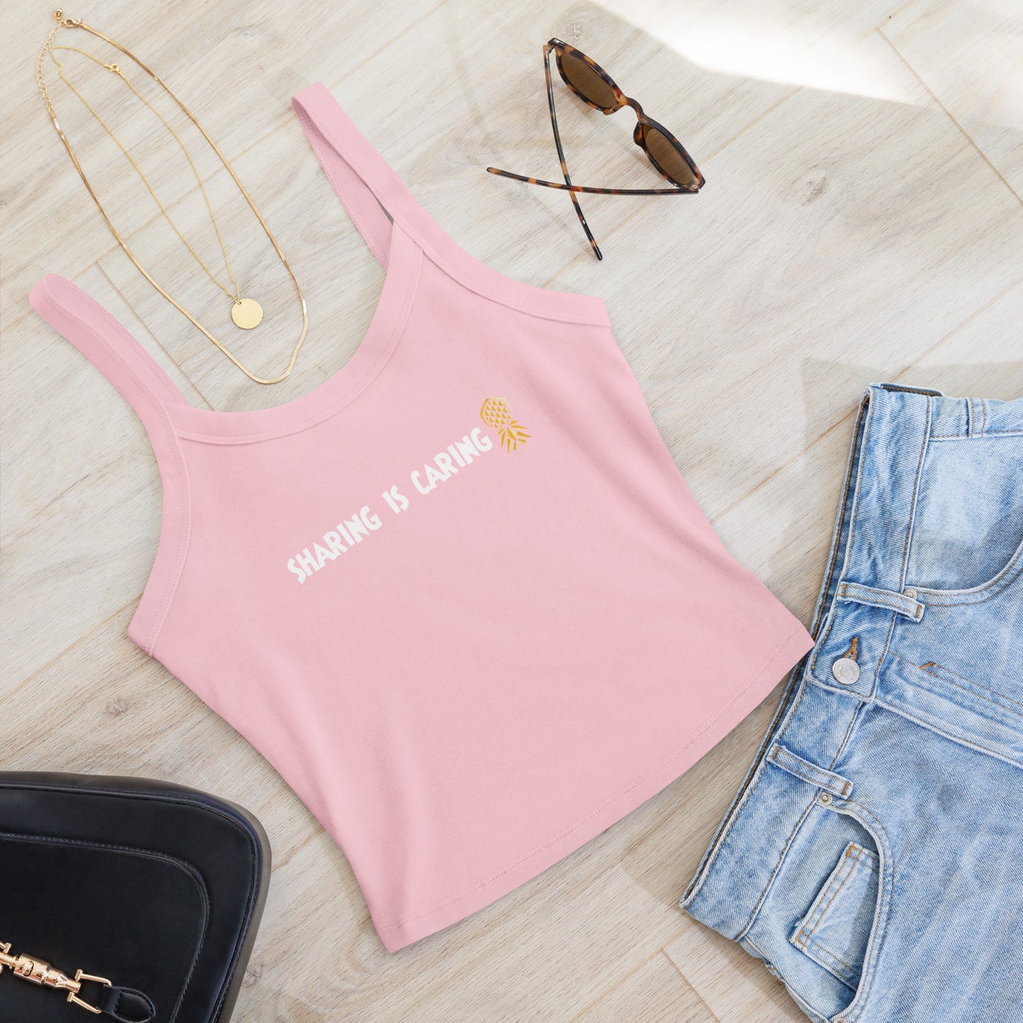Sharing Is Caring Women’s Micro-Rib Tank Top | Swinger & ENM Lifestyle Apparel – DK Apparel – DK Apparel lifestyle clothing