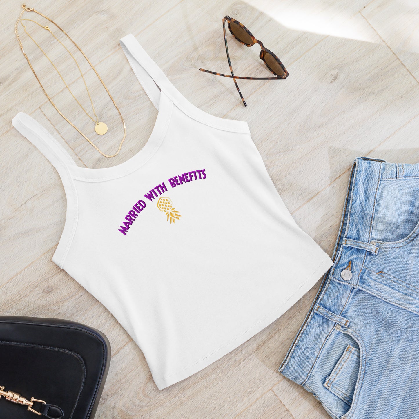 Married With Benefits Women’s Micro-Rib Tank Top | Swinger & ENM Lifestyle Apparel – DK Apparel – DK Apparel lifestyle clothing