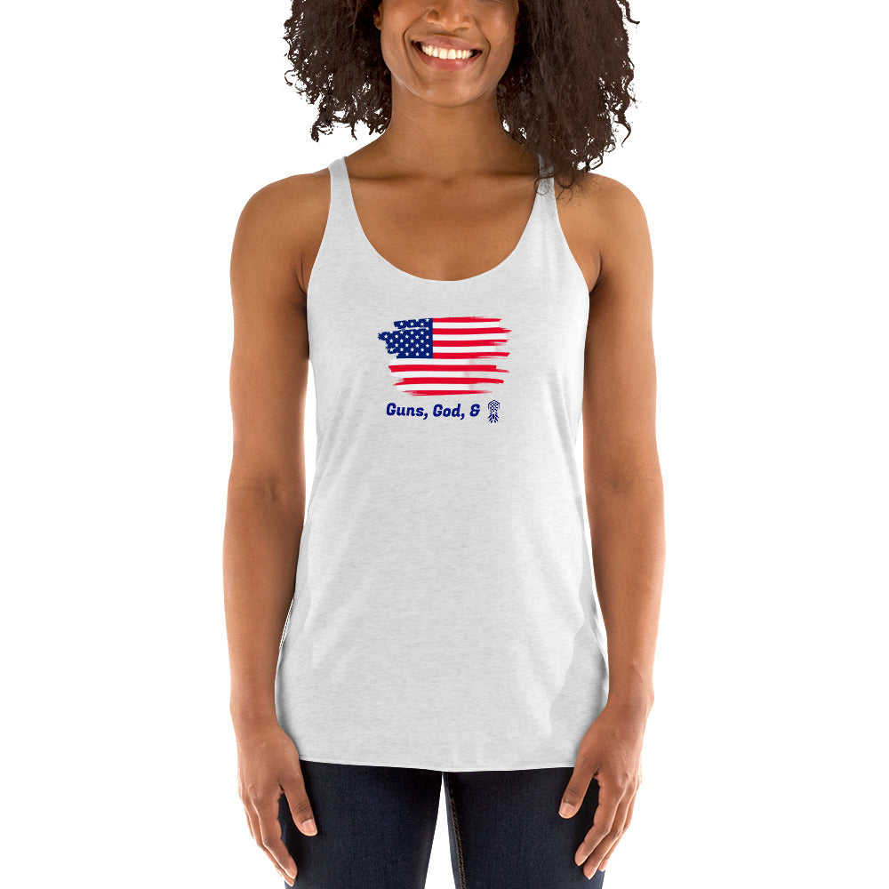 Guns, God and Pineapple Women’s Racerback Tank | Lifestyle & ENM Apparel – DK Apparel – DK Apparel lifestyle clothing